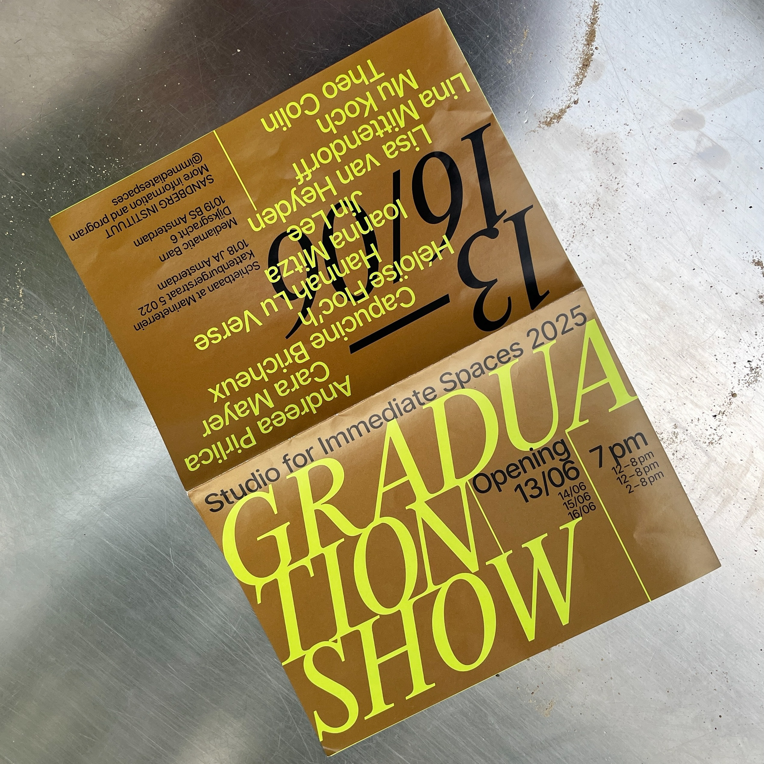 Posters and Social Media Assets for the Graduation Show of Studio for Immediate Spaces (Sandberg Instituut), 2025