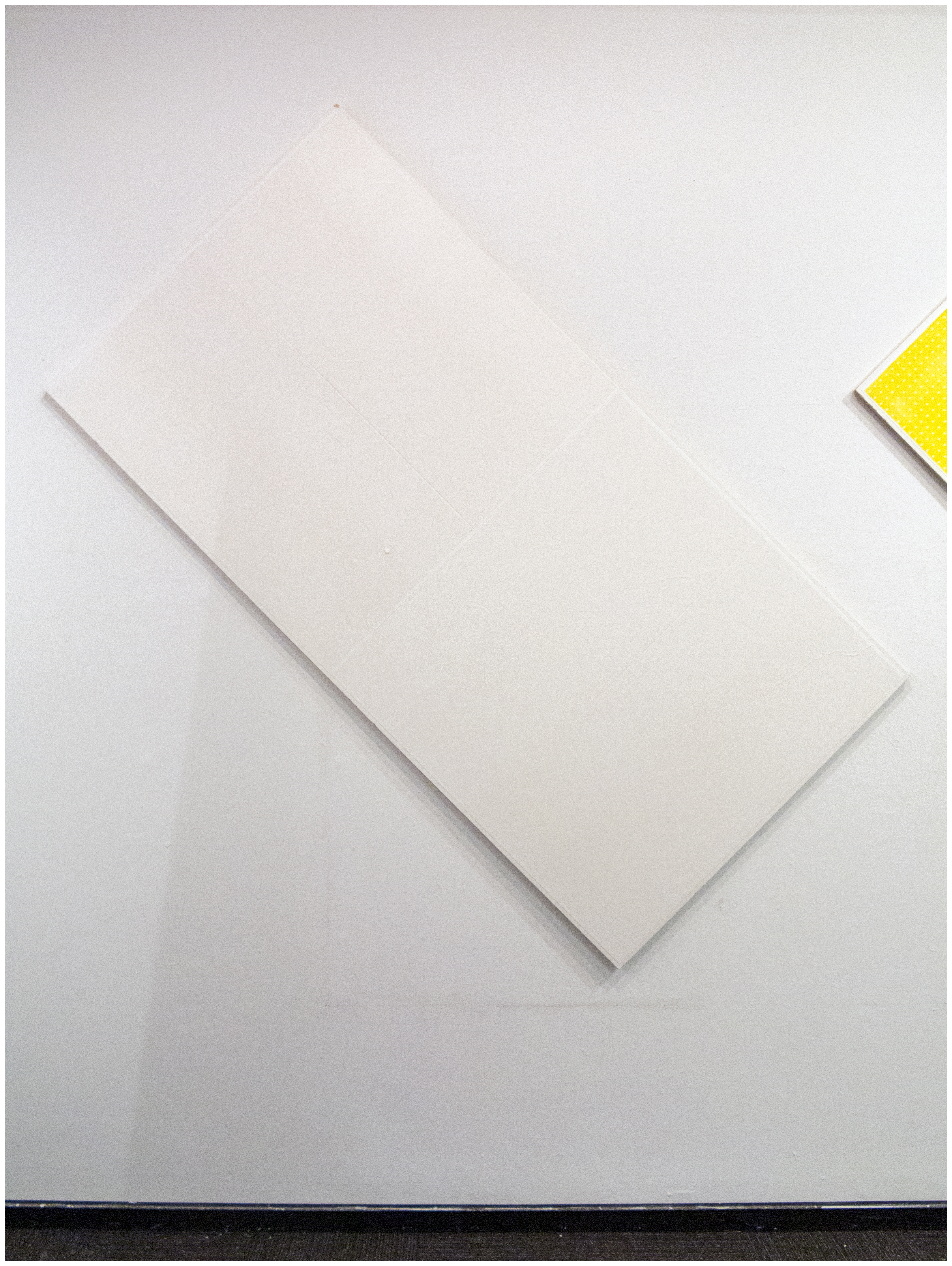 Display of Information - Titanium White, 2019Relief prints on Stonehenge paper, melamine49 x 97 x 1.125 in.124.46 x 246.38 x 2.86 cm