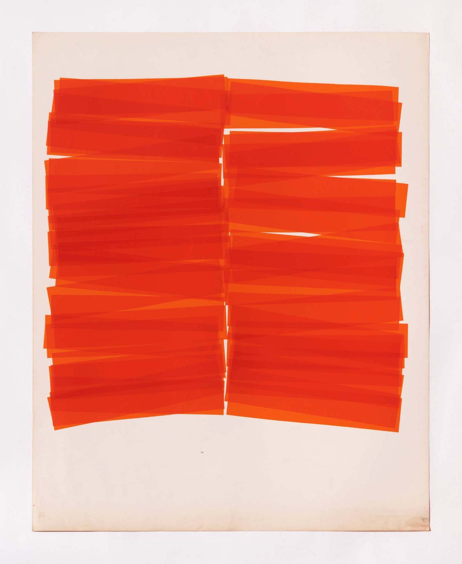 Bettina, Untitled (from the series "Paintings with Tape"), circa 1970s, tape, paper, 28 3/4 x 23 in. 73 x 58.5 cm.