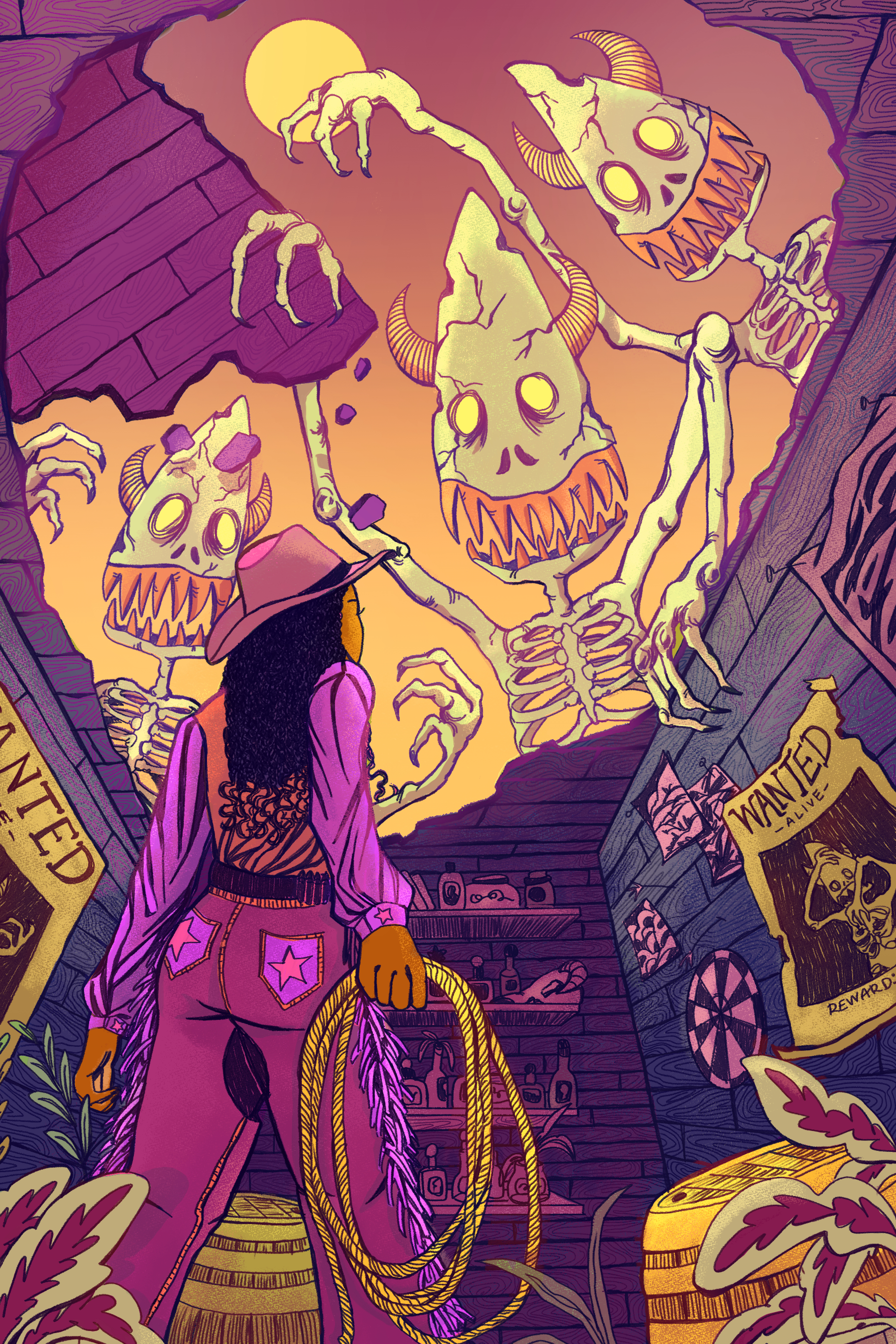 Cover for "Awake: A Digital Zine for Black Authors", Issue No. 5. Illustrated for Lucky Jefferson. 2022