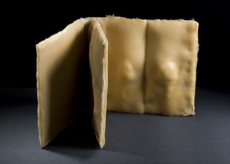  Simone Weil "Radici_"     2009 libro aperto silicone cm 40x40 