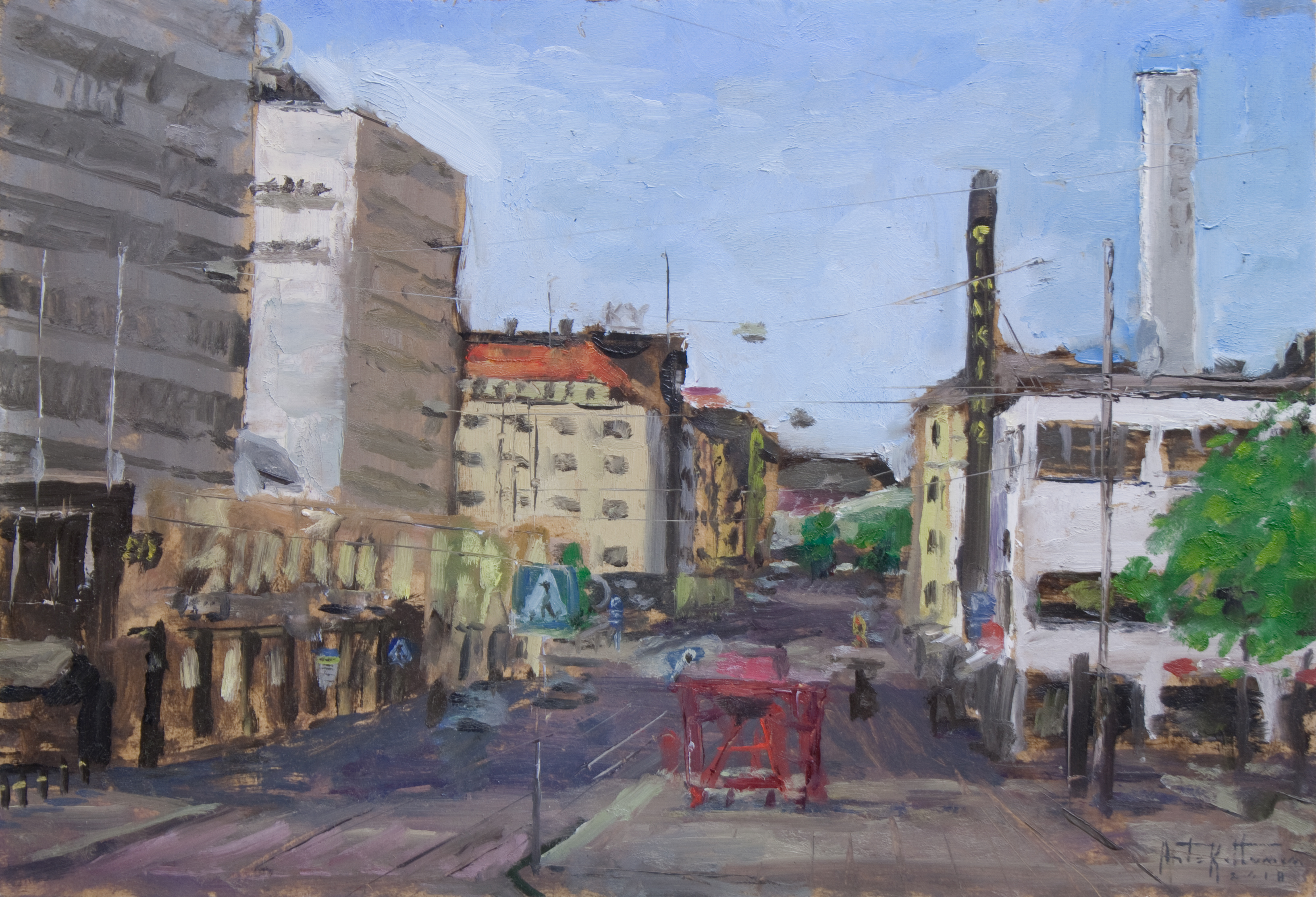 "Tennispalatsi", oil, 24x35cm, 2018