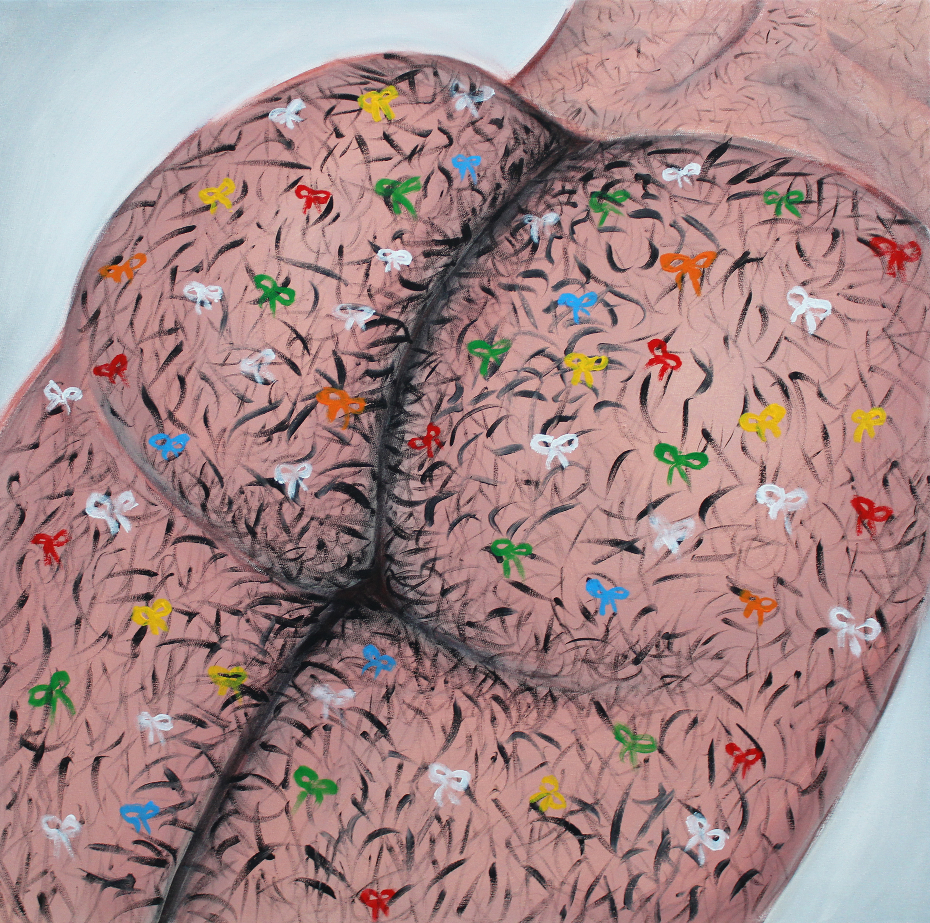 Hairy Butt, Akryl na plátne, 70x70 cm, 2022