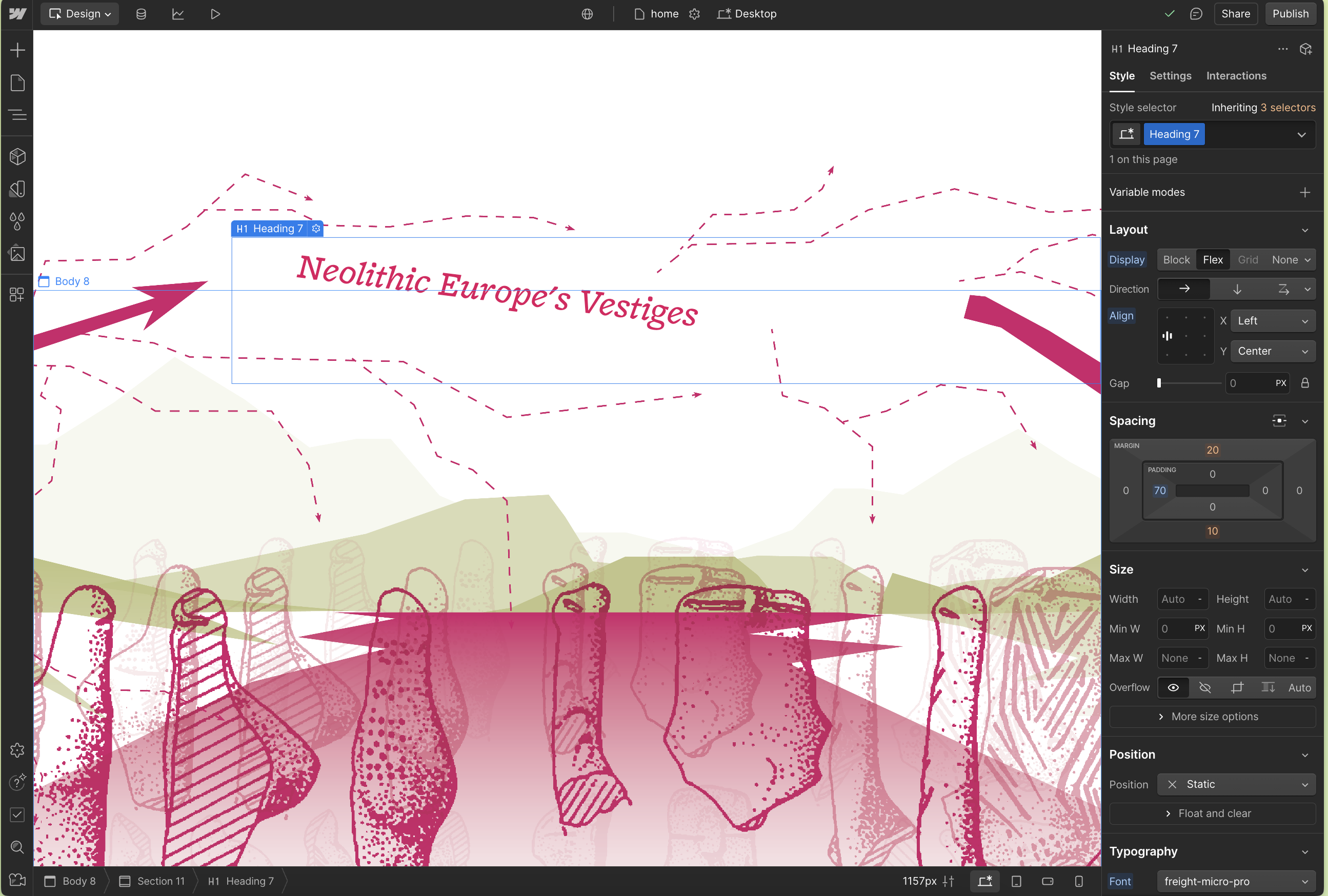 screenshot of building the site