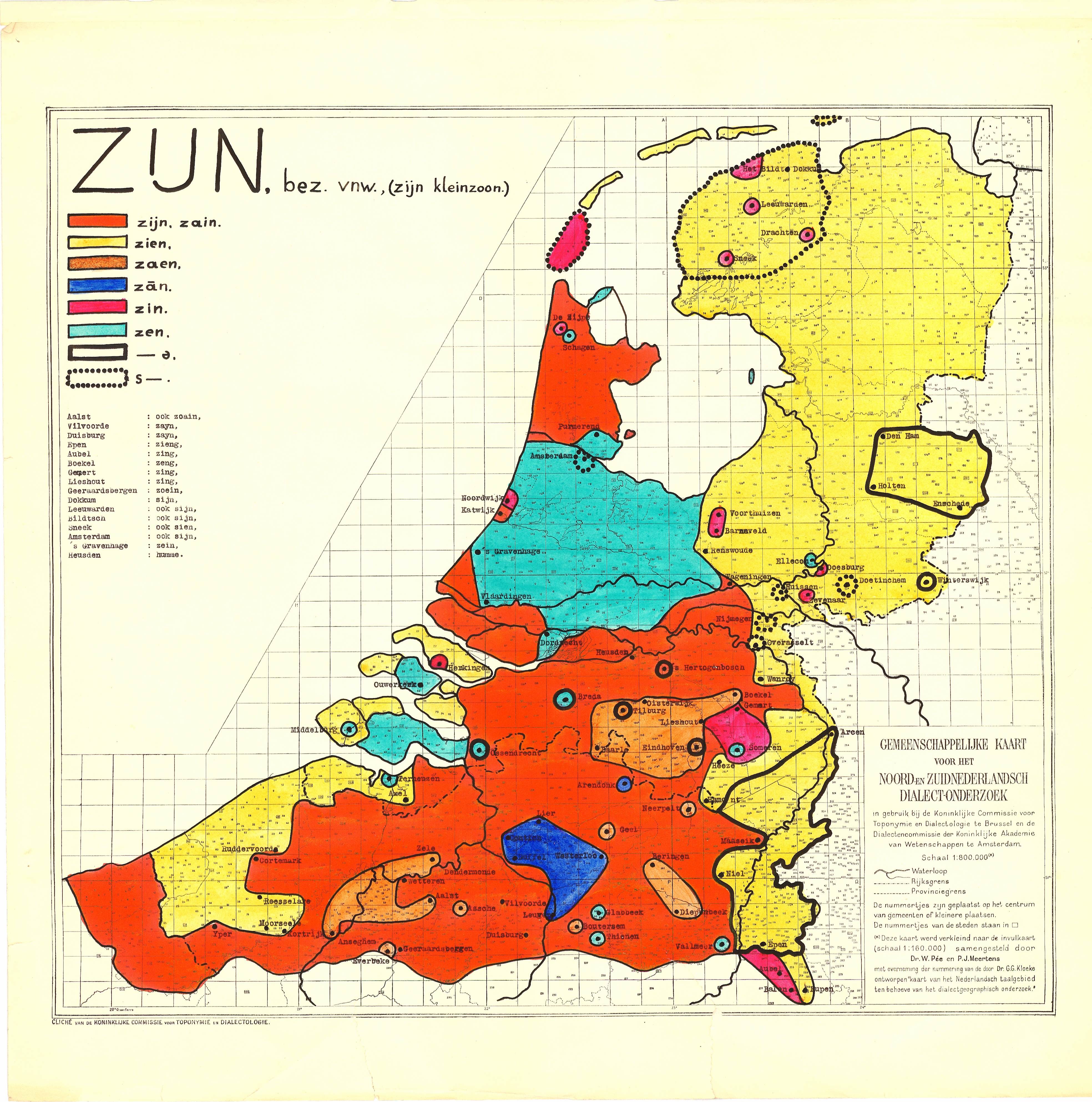 Dutch language area word “Zijn" - Map 19725 - Ginneken, Jac. van