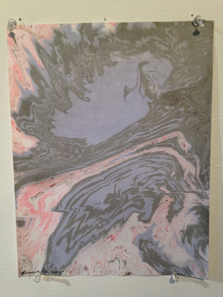 suminagashi on cardstock, 8.5"x 11", 2018