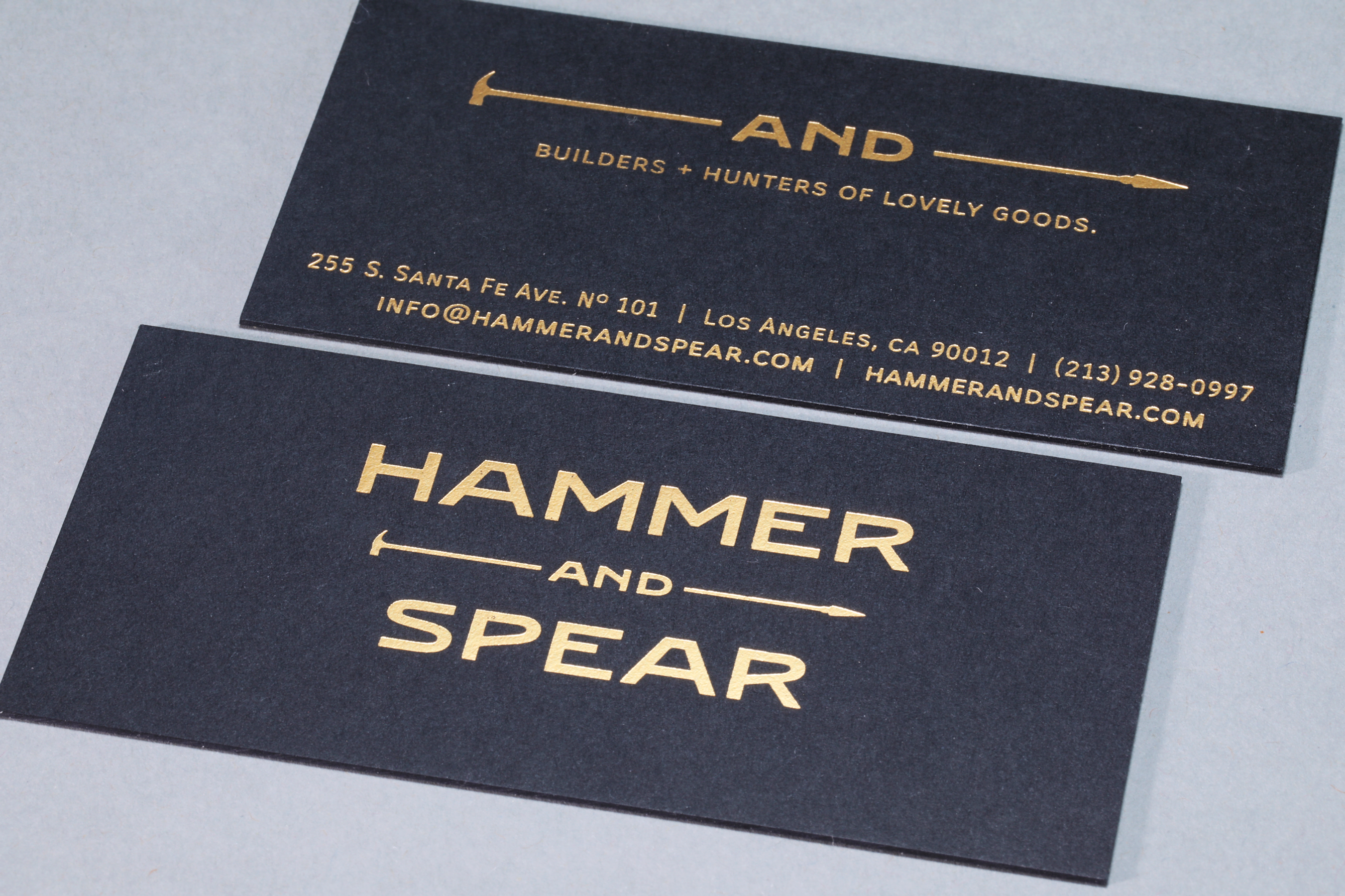 FOIL STAMPINGHammer and Spear business cards