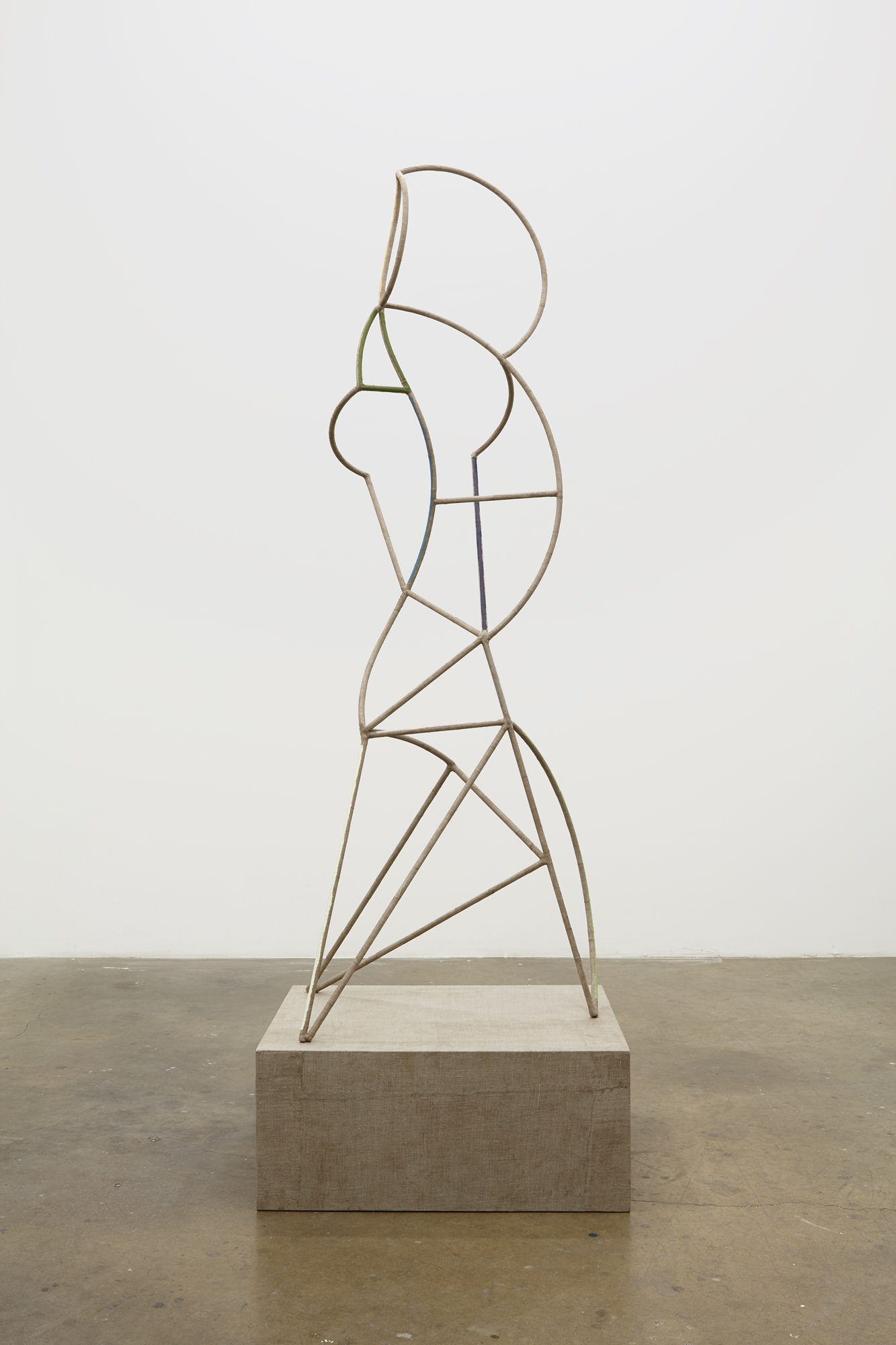 She Said Sure, 2015Acrylic on linen over steel and wood90" x 30" x 23"