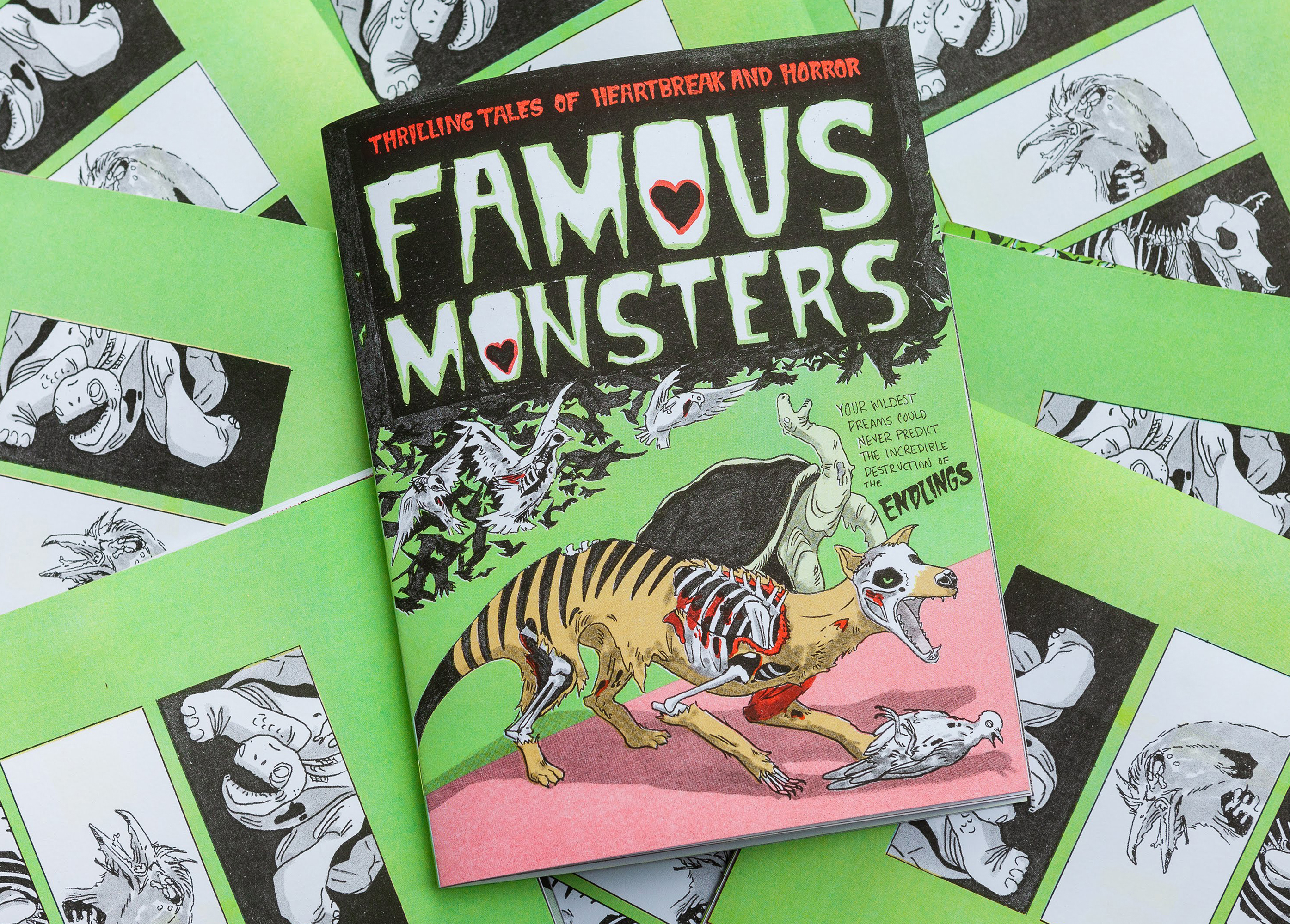 Famous Monsters, 4-color Risograph, edition of 200, printed by Work Press & Publication. Photo: Will Arnold