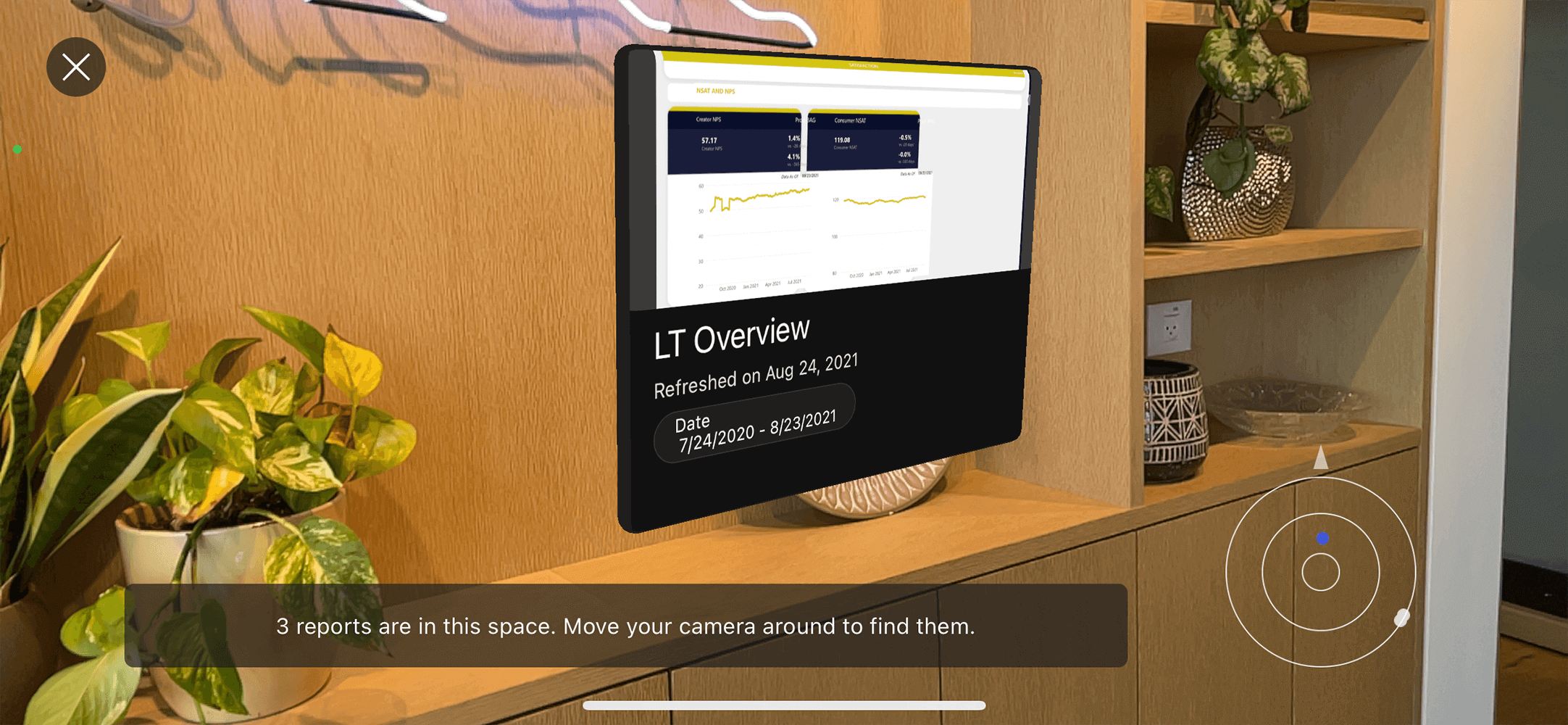 "Scanning" mode layout screenshot from a test of the POC build, landscape.