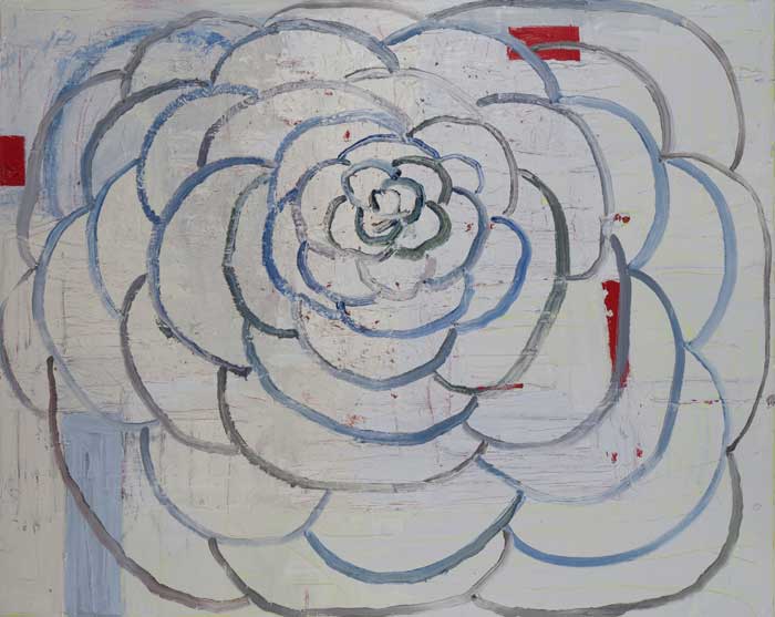 Lipstick Camellia, 2012, oil on canvas, 60x48in