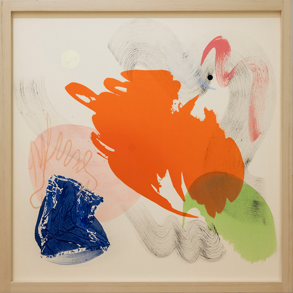 Janus  (Varning) akryl och oljekrita på duk, 152x152cm, 2022 | Foto: Patrik Lindell