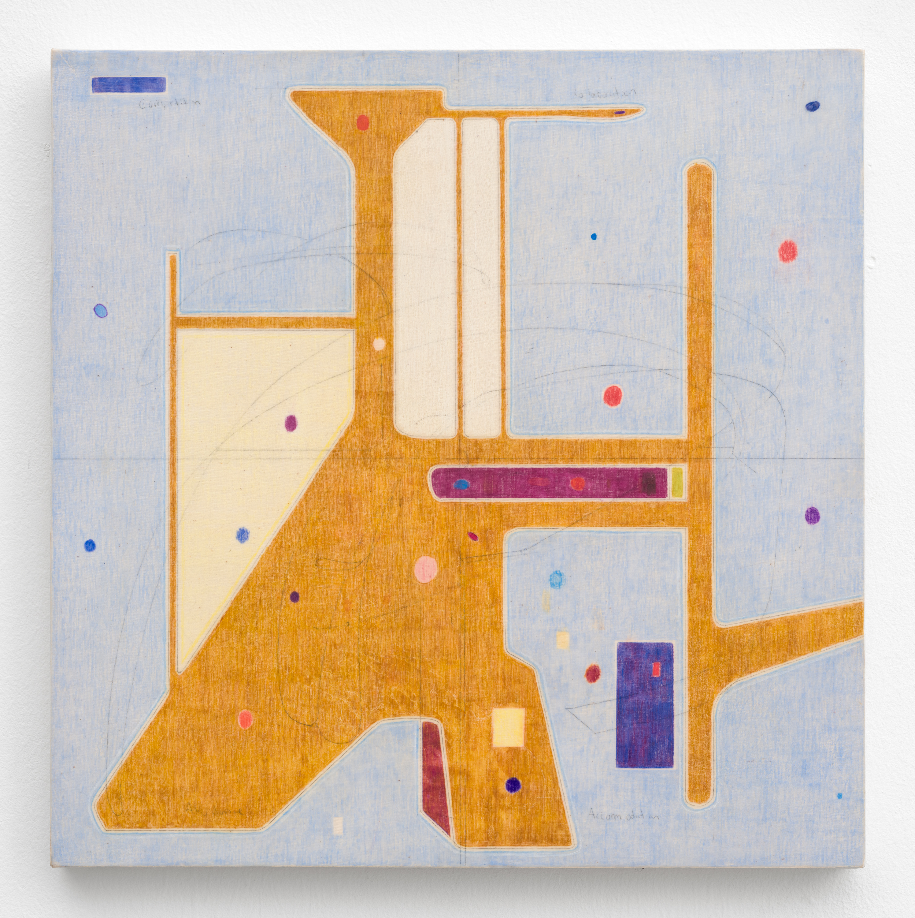 Marlon Kroll, Charm/empathy, 2025, Colored pencil on linen, 13 (H) x 13 (W) in.