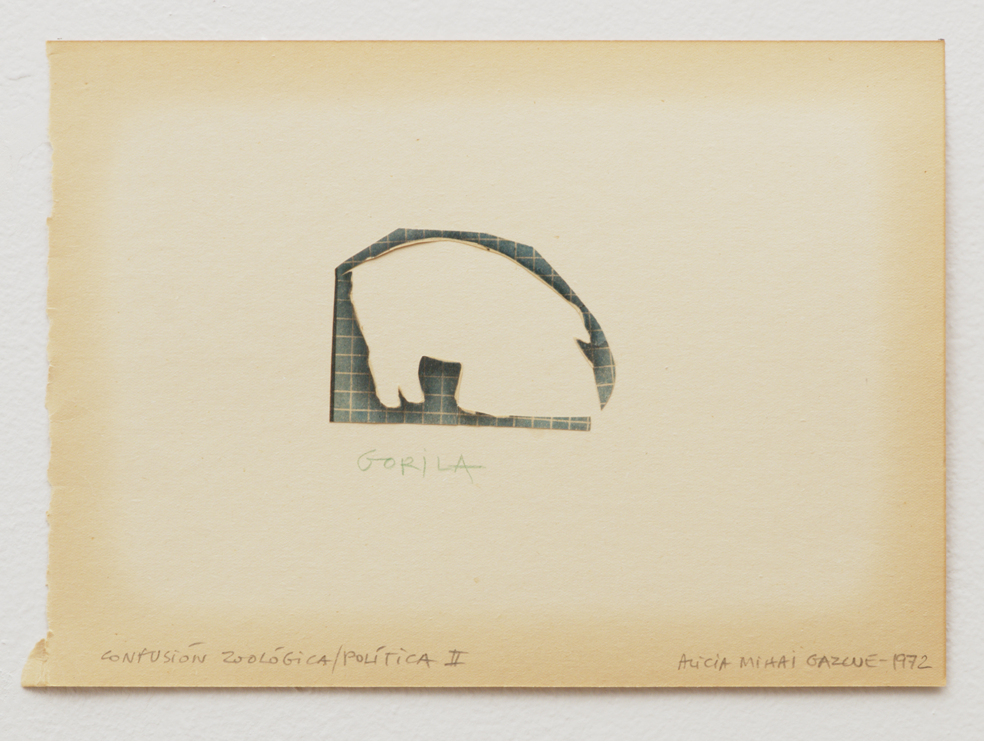 Confusion Zoologica Politica II, 1972 Collage on paper 7" x 9.5"