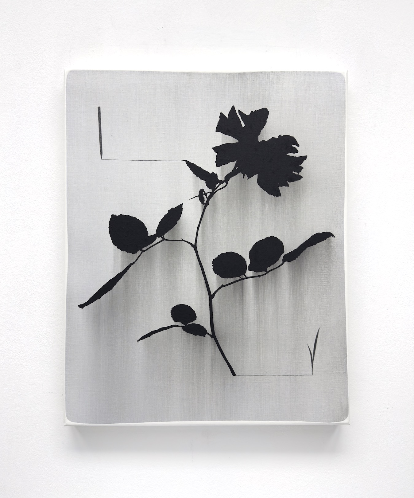 ‘A beginning, a finale, a beginning’, 2024, (conté) pencil and acrylic on canvas, 50 x 40 cm.