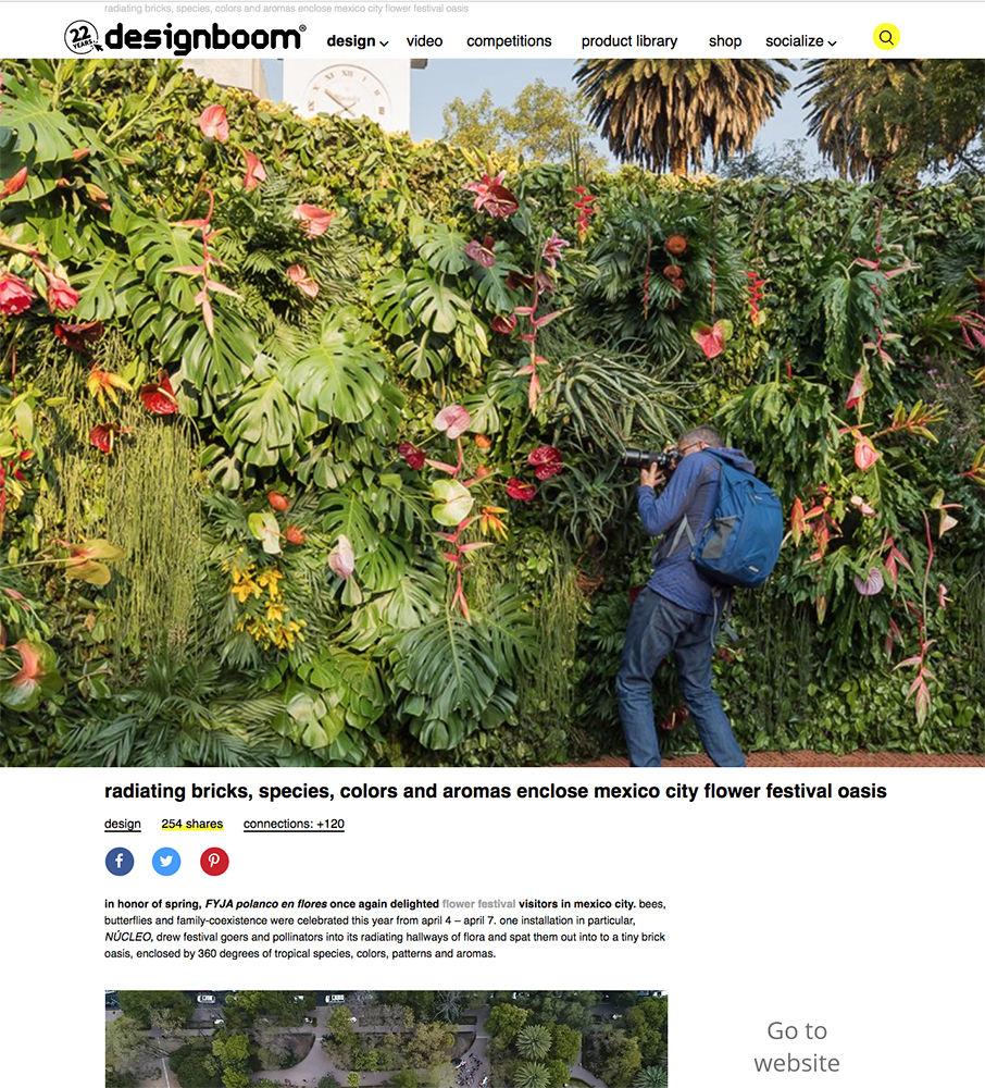 radiating bricks, species, colors and aromas enclose mexico city flower festival oasis - designboom