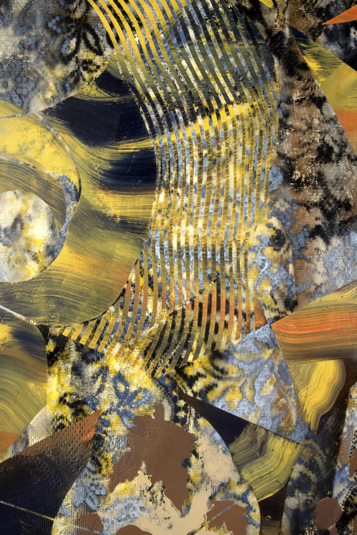  Kim Benson, detail: Golden Headvase, 2018, 74 x 60", oil on canvas