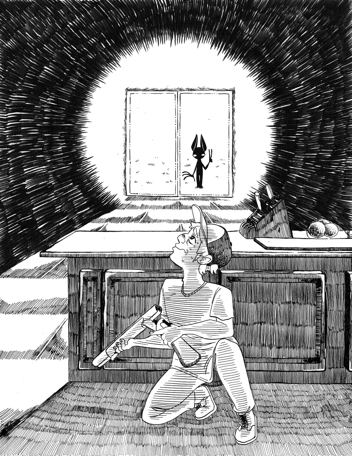 Little Green MenInk, 11 x 14.25, 2022