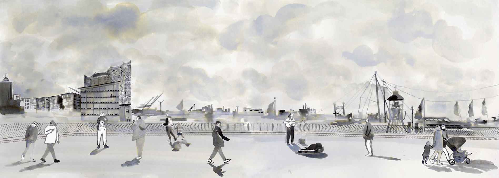 Hamburg Hafen, Elbphilharmonie, different formats: from postcard to 420 cm wide