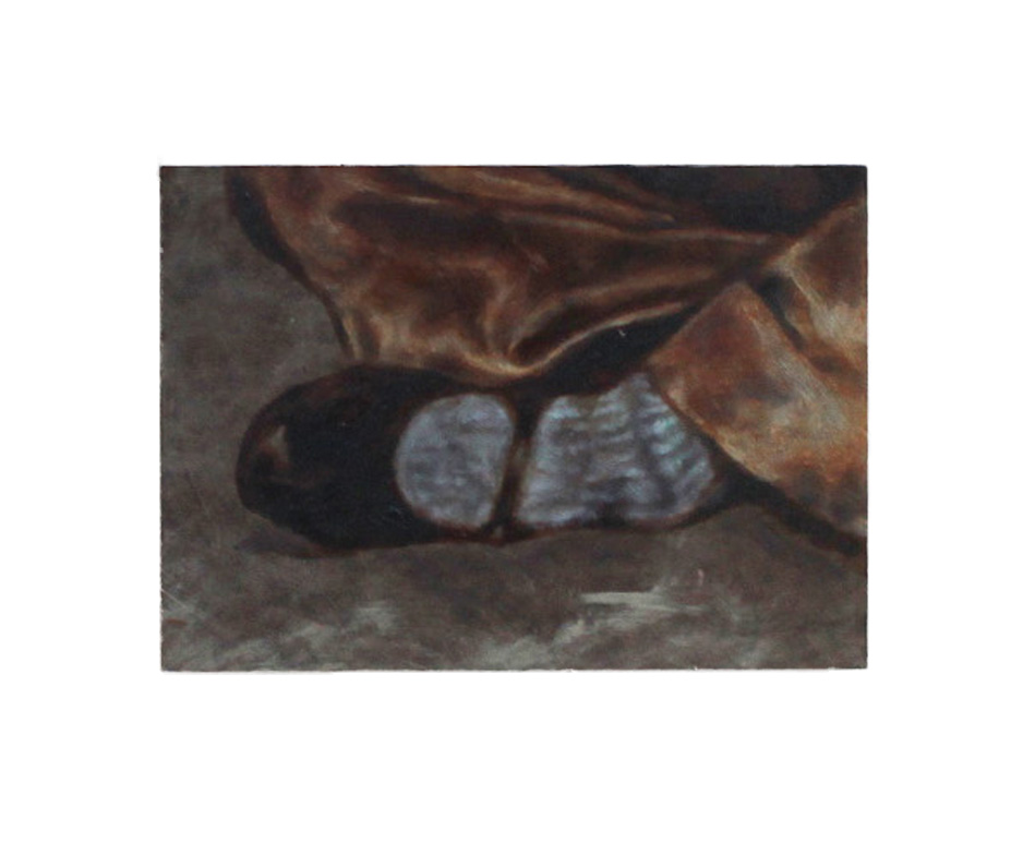 like a planet (2023.) oil on hardboard 5" x 7."