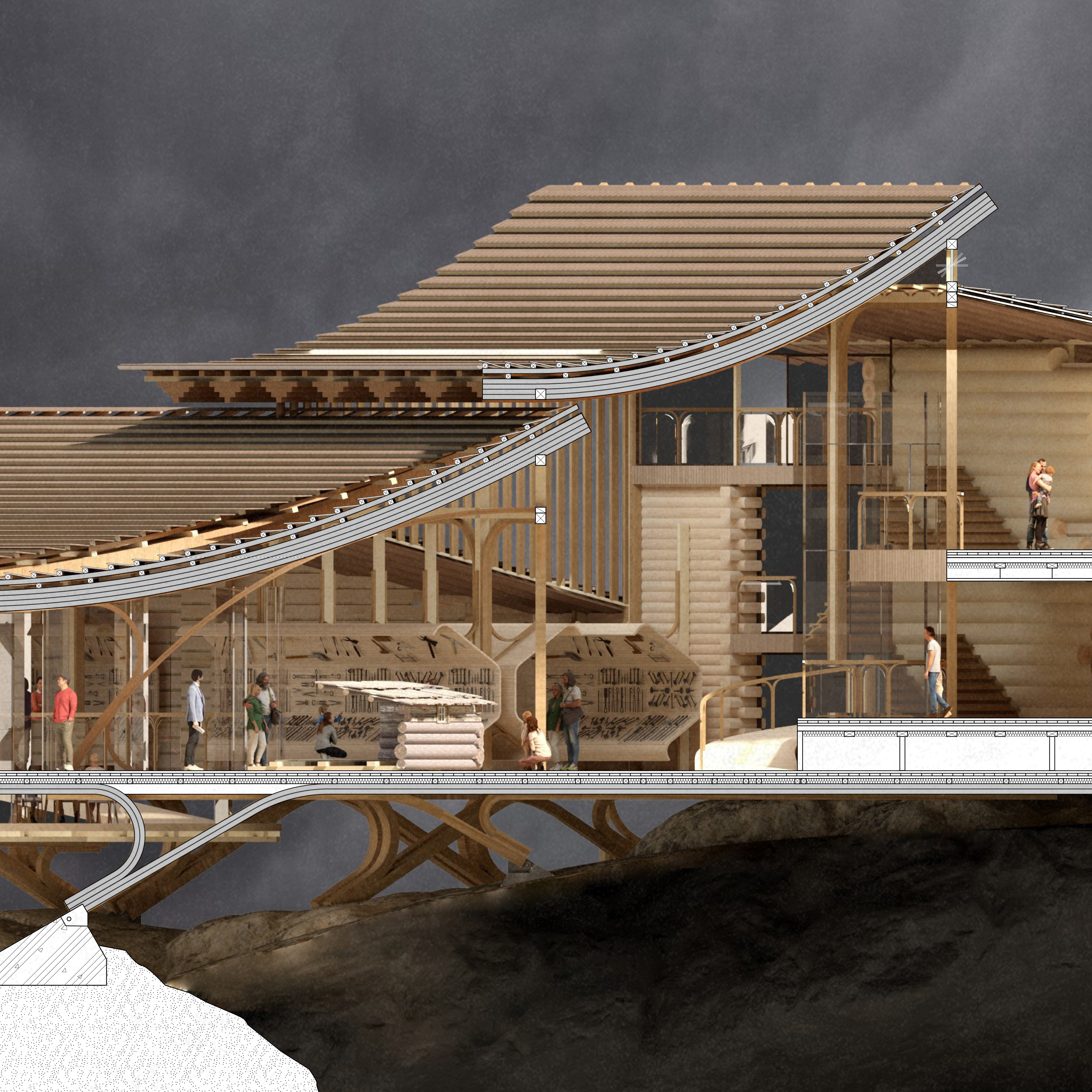 Structural and Aesthetic Benefits of Glulam Bending Techniques with Reclaimed Timber