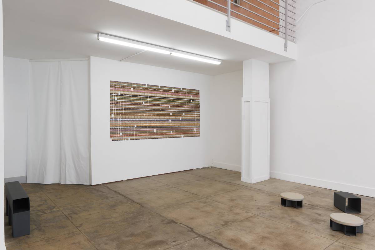 a shape made through its unravelingInstallation viewOchi Projects, Los Angeles