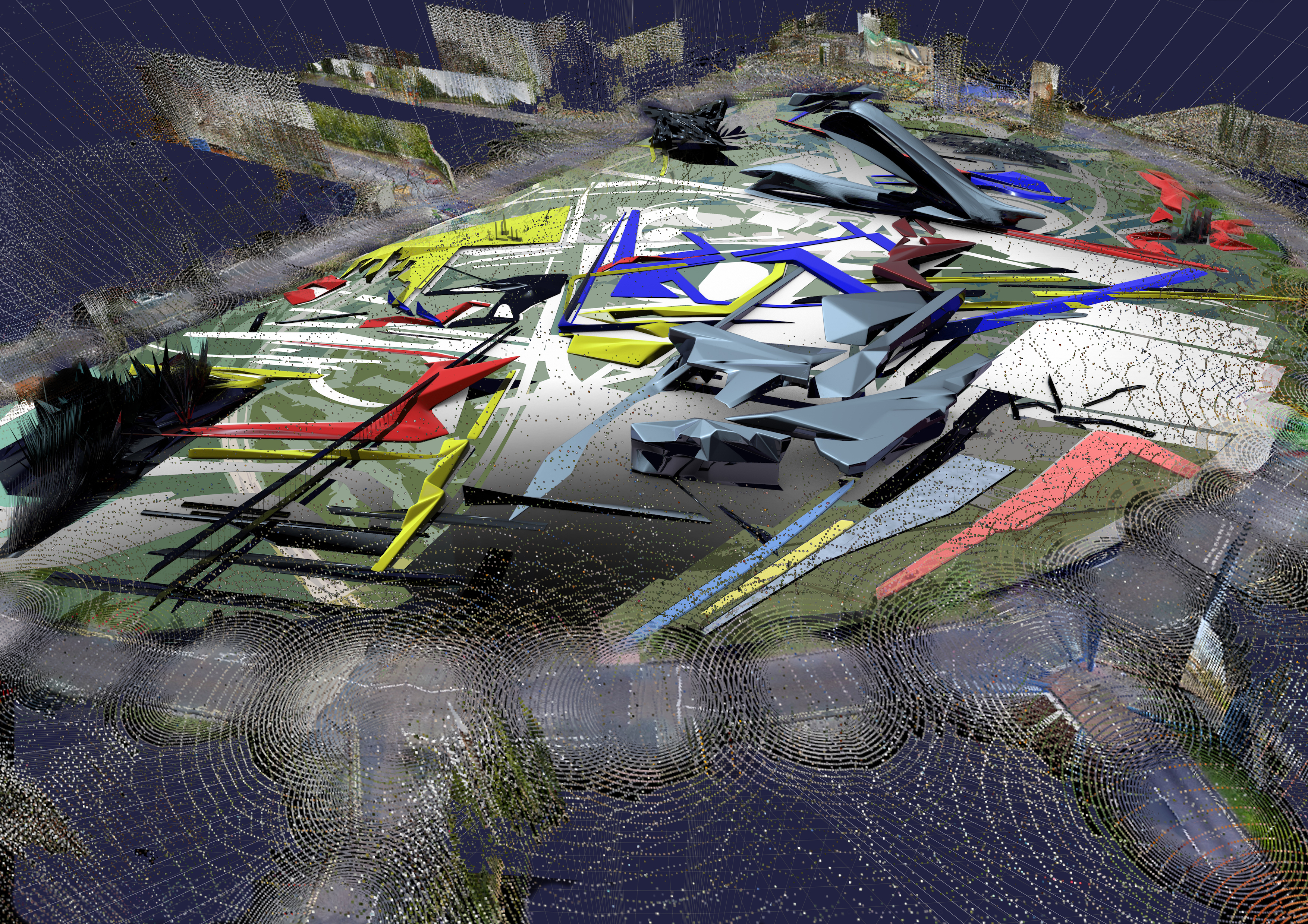 3D Spatial view with site data as point clouds