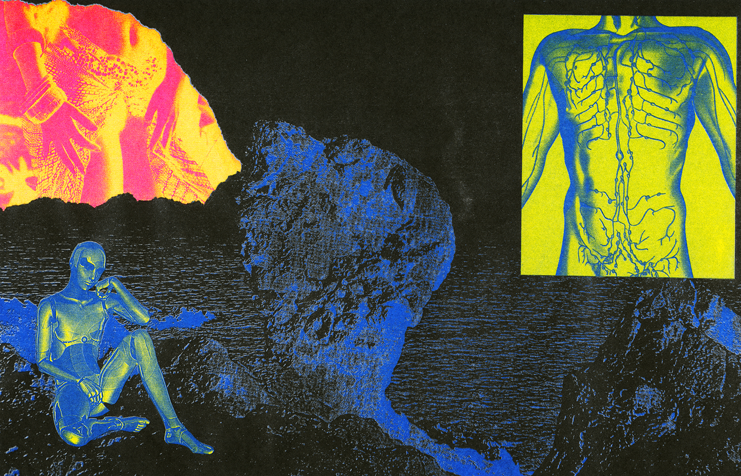 Apocalypse Dispatch: Promethia on the Beach, Riso print Edition of 50, 11"x17" 2018