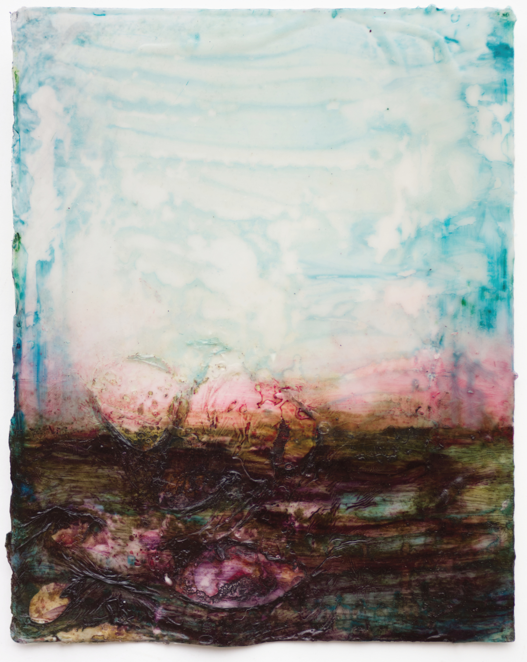 Ceromancy 7, oil and wax on paper, 45x36 cm, 2022