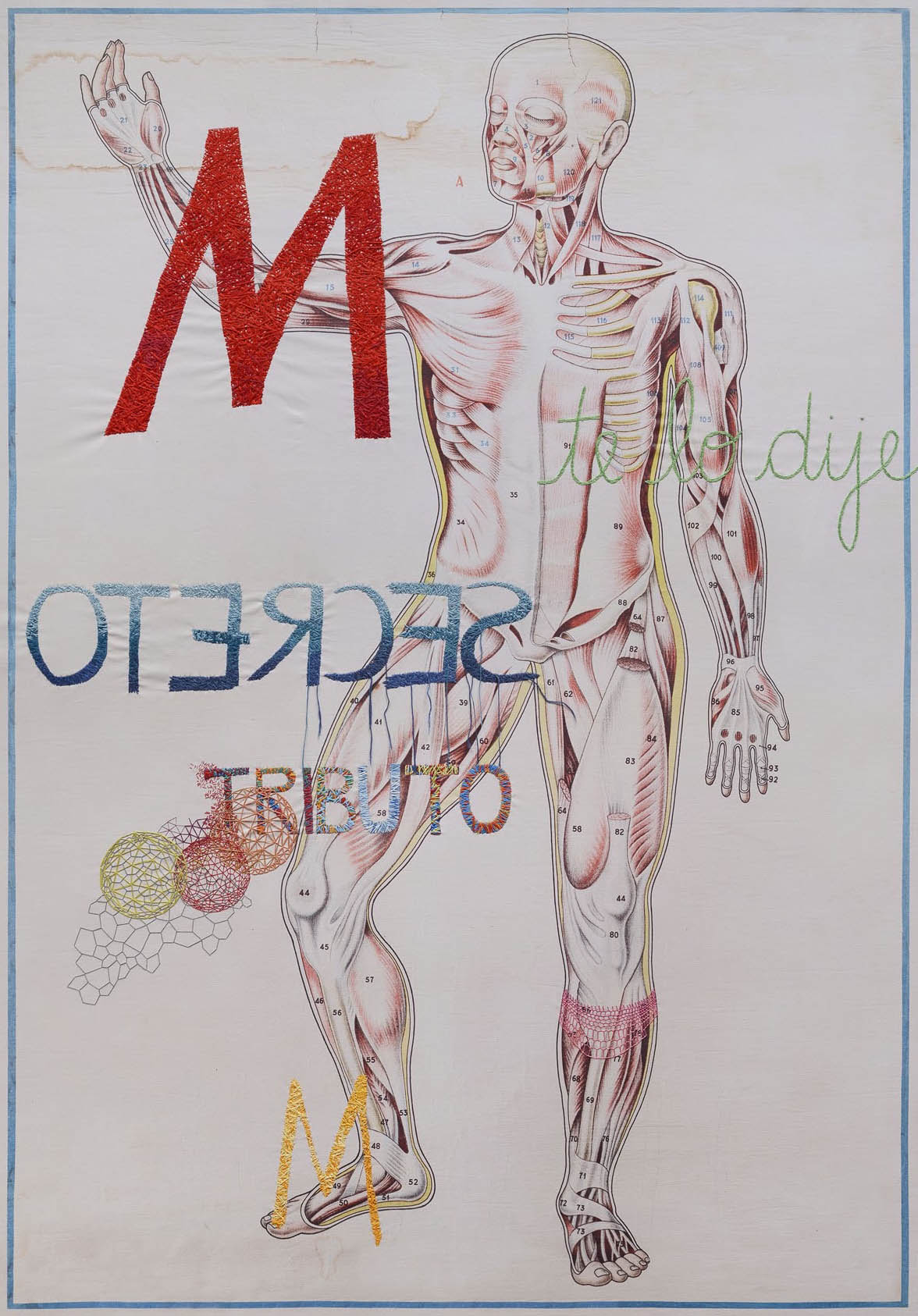 Sin título, 2014. Bordado sobre tela, 182x126cm