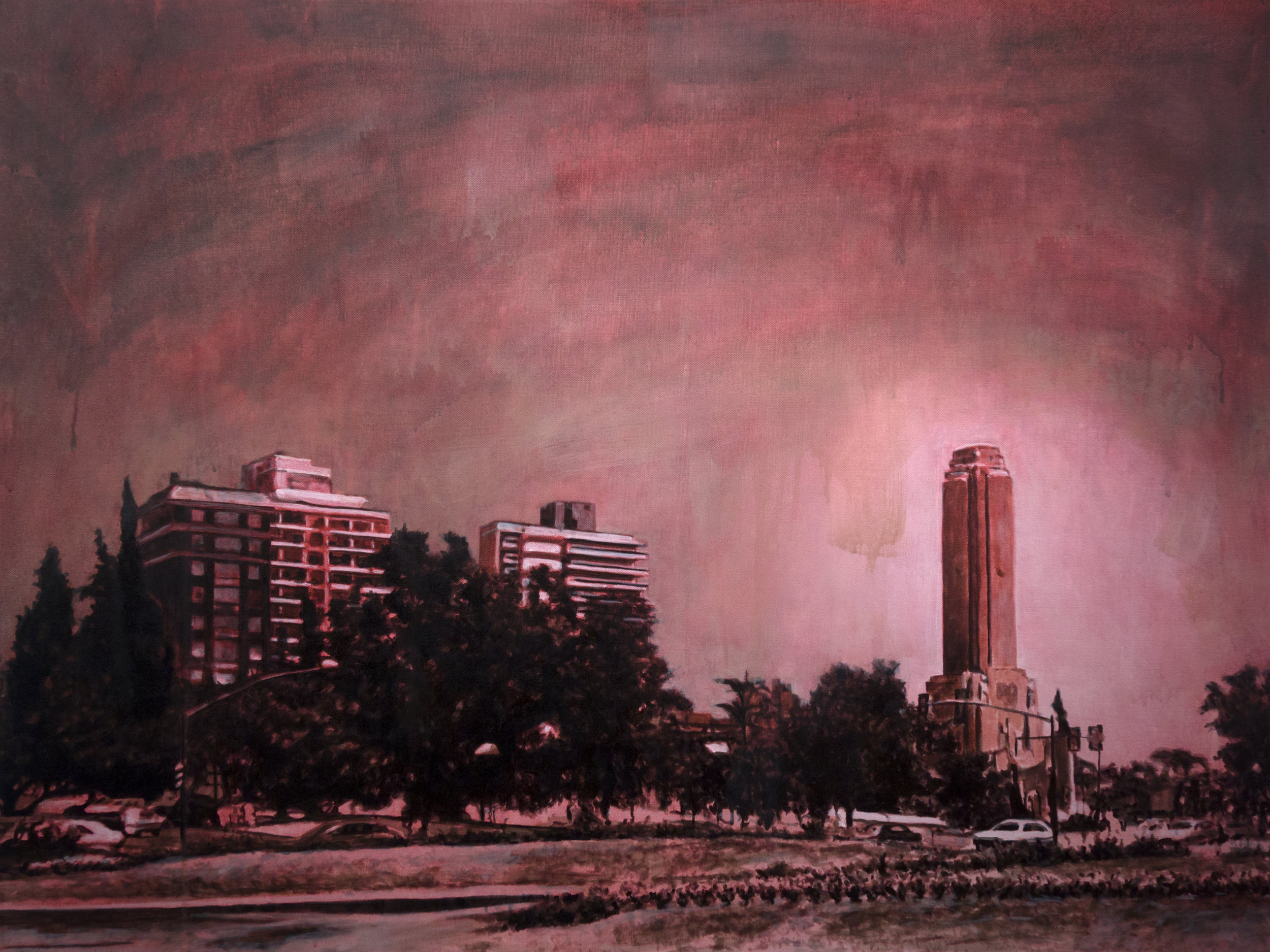 Monument to the Flag, Acrylic on Panel, 30 x 40 inches, 2016