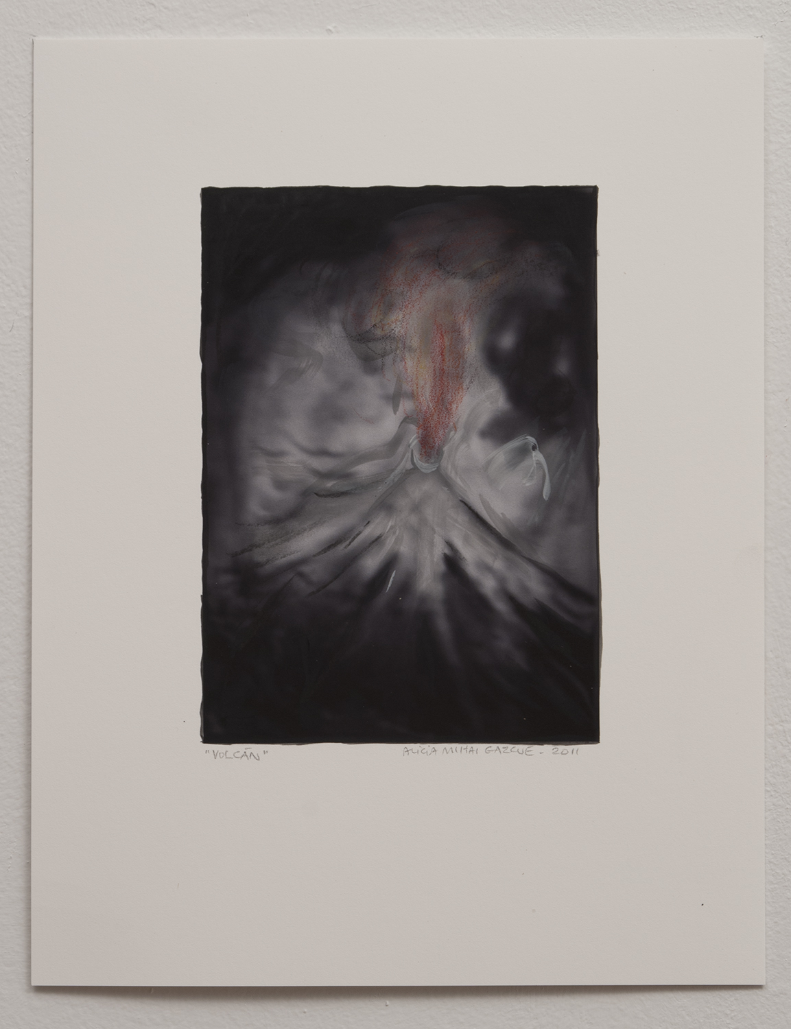 Volcan, 2011 Watercolor and charcoal on paper, 11" x 8.5"