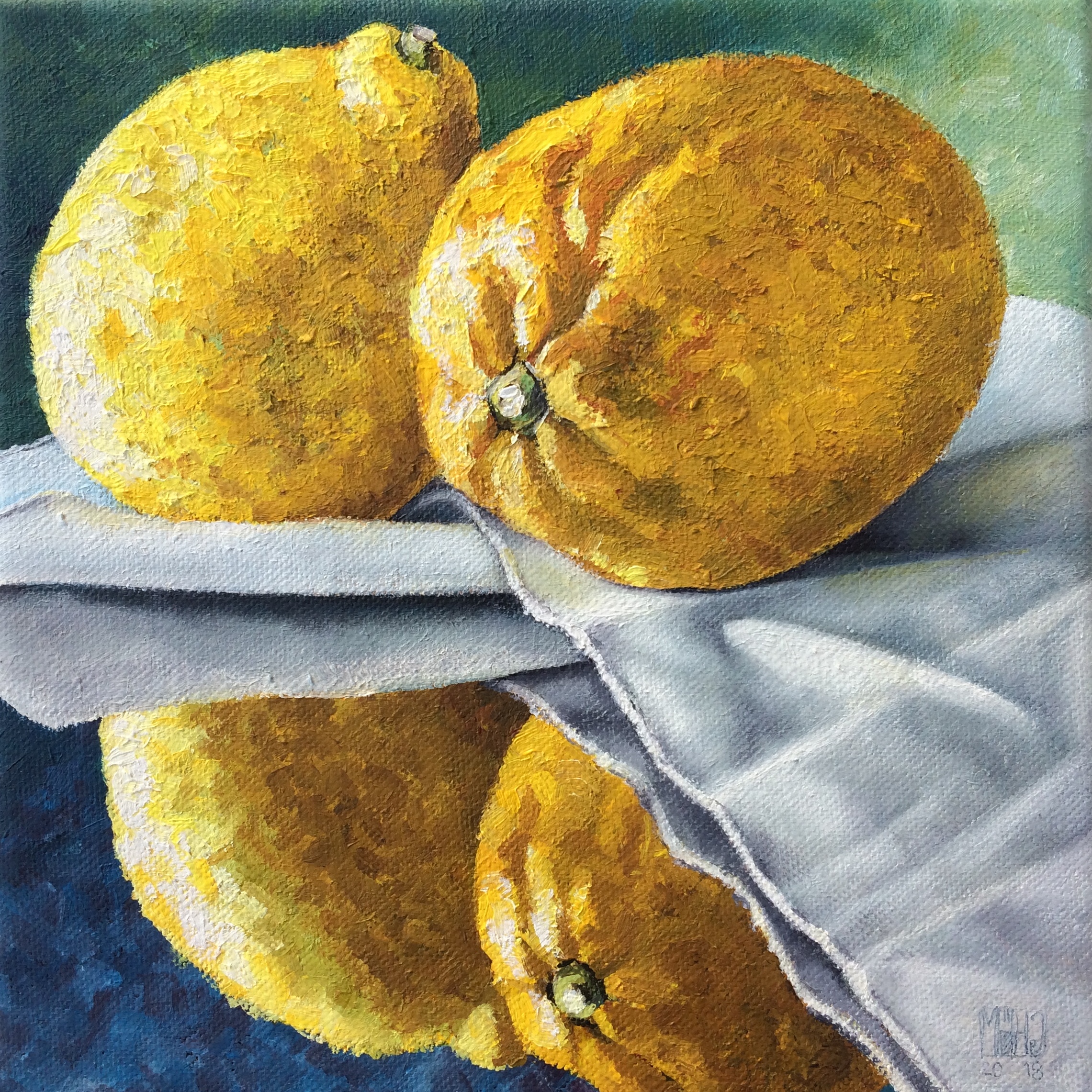 452–Zitronen & Spiegel 320×20 cmÖl auf Leinwand2018sold