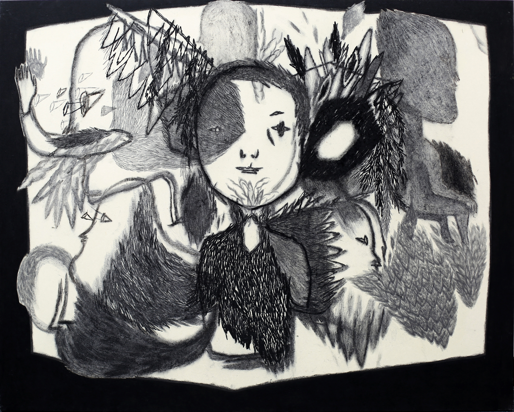 untiitle_charcoal, acrylic on paper_130x162.2cm_2014