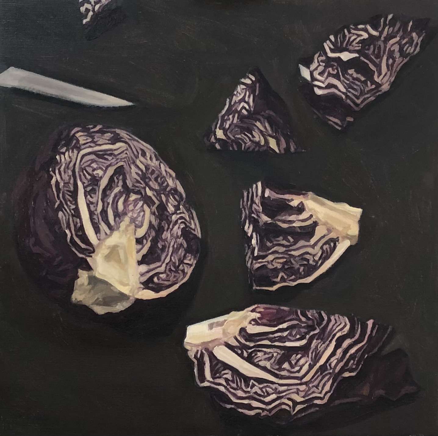 Casse tête, huile sur toile, 60x60 cm, 2023