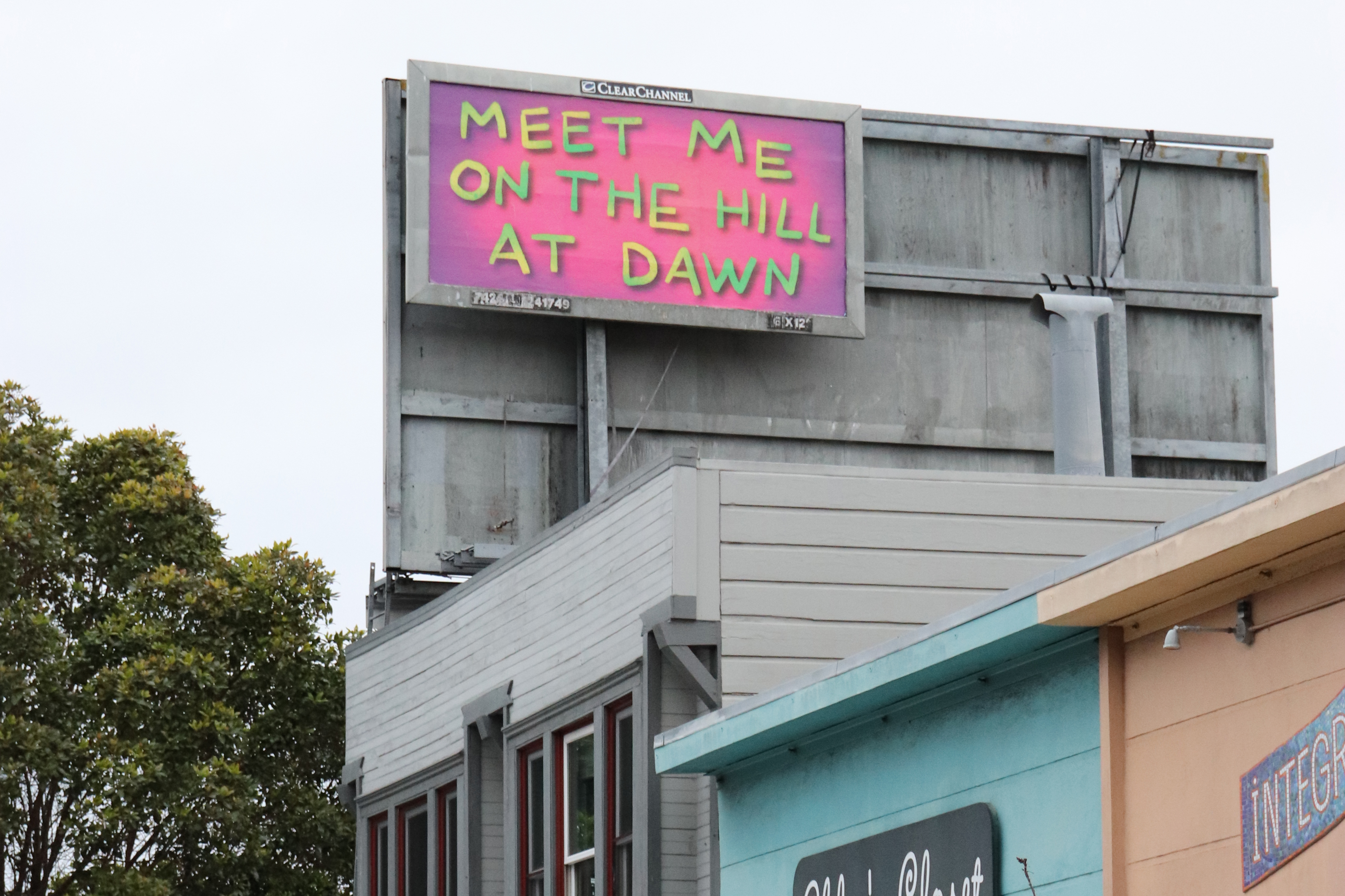 The billboard installed over 624 Irving Street