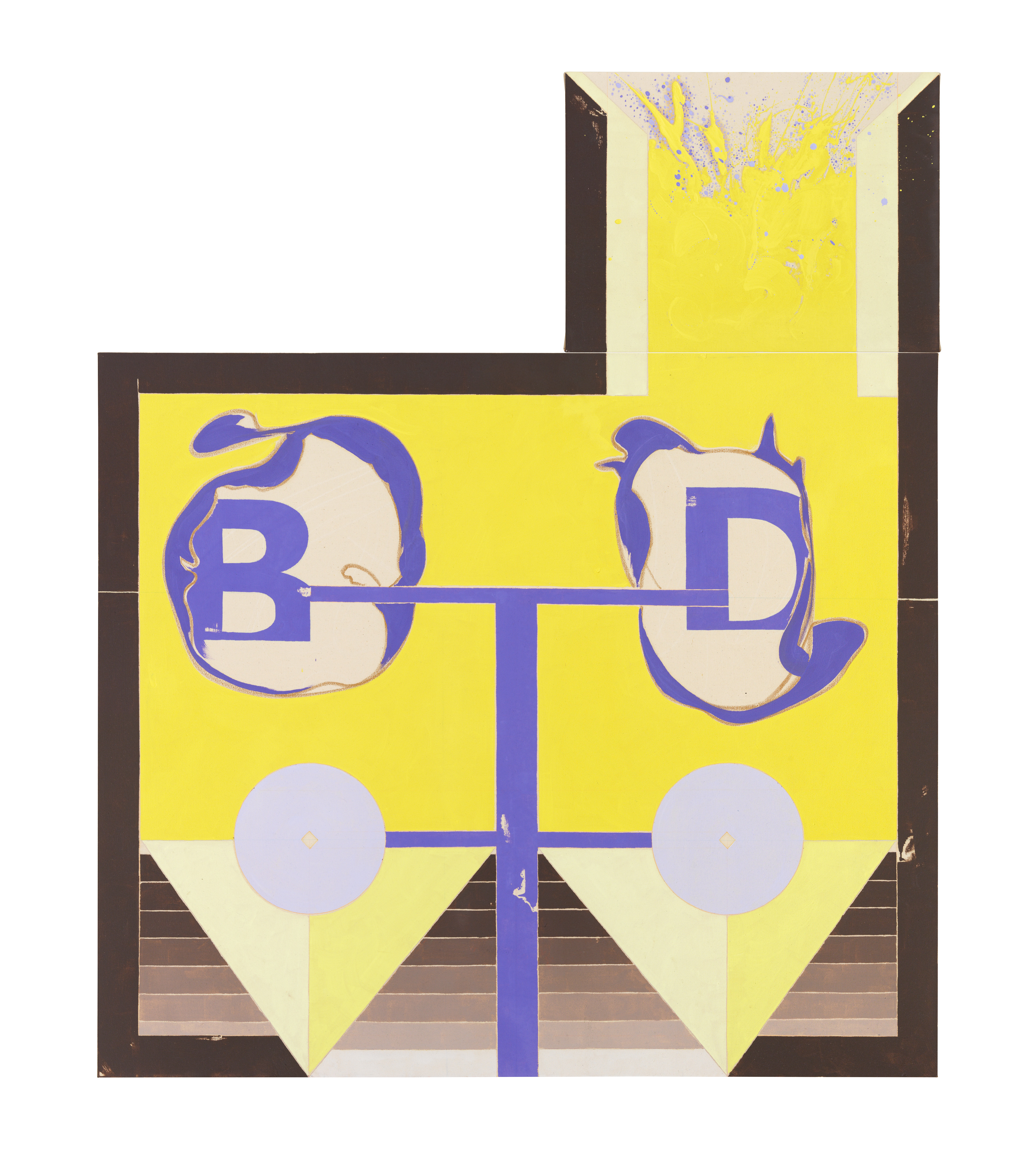 sosFound::subject_citizen:CALCUCONDUCTOR_> BD_atacrunch, 2017,  oil on canvas, (91 x 105) + (35.5 x 46,5) cm