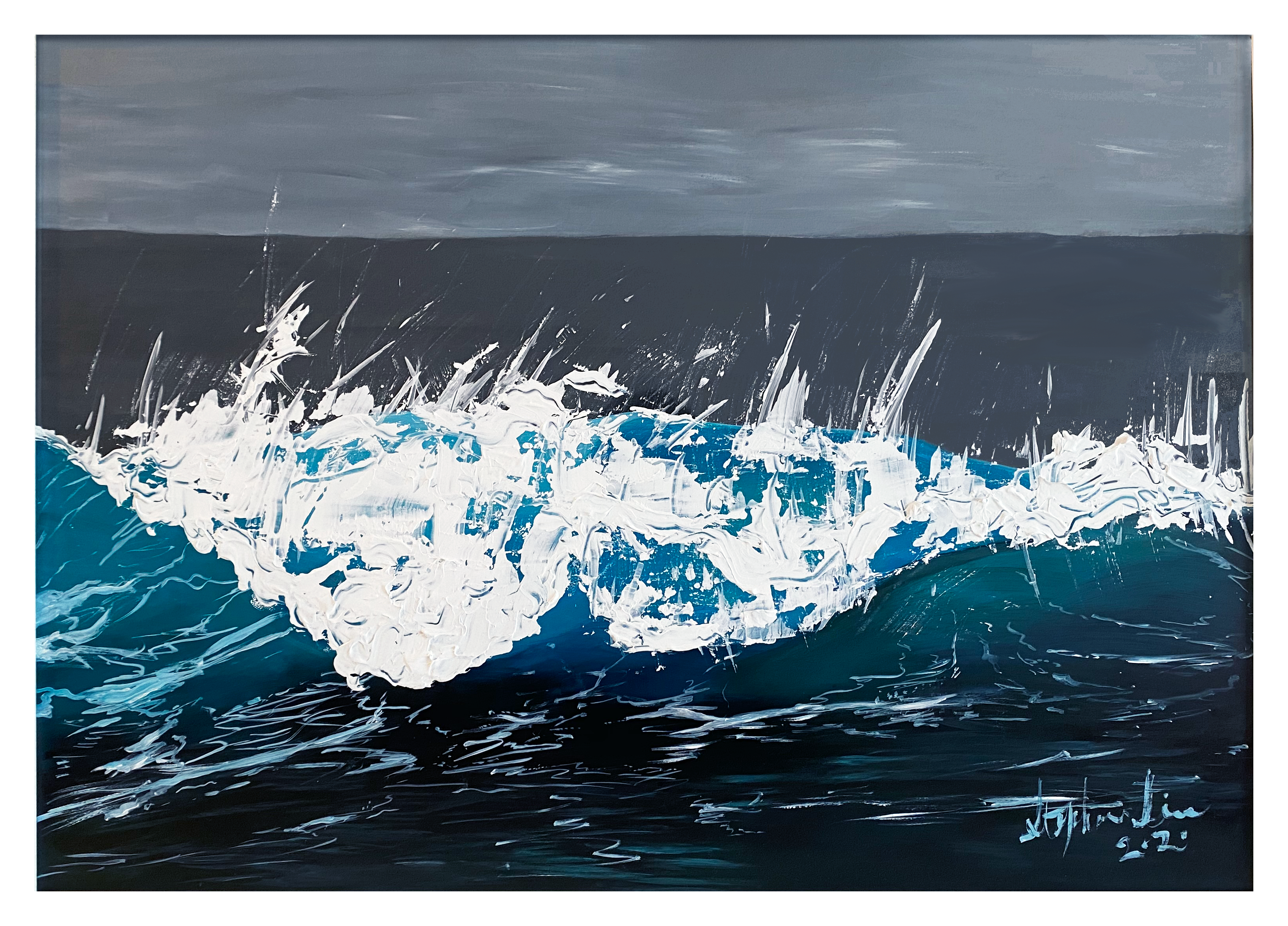 Untitled, 2020, acrylic on cardboard and vinyl film, 48 x 68 cm