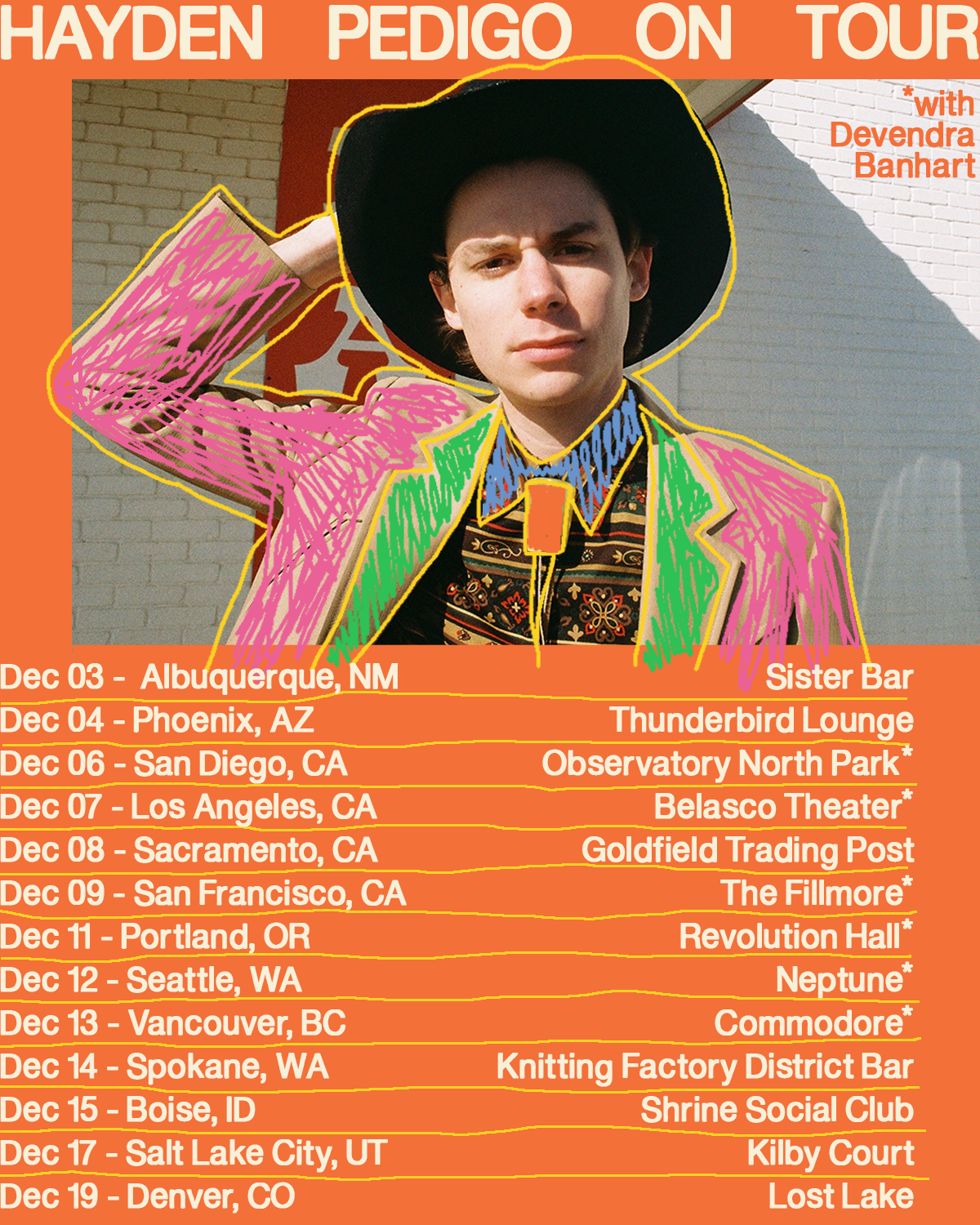 Tour Poster for Hayden Pedigo