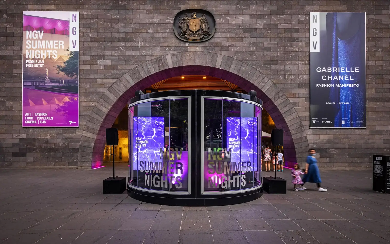 Signage for NGV Summer Nights, National Gallery of Victoria, 2021. 