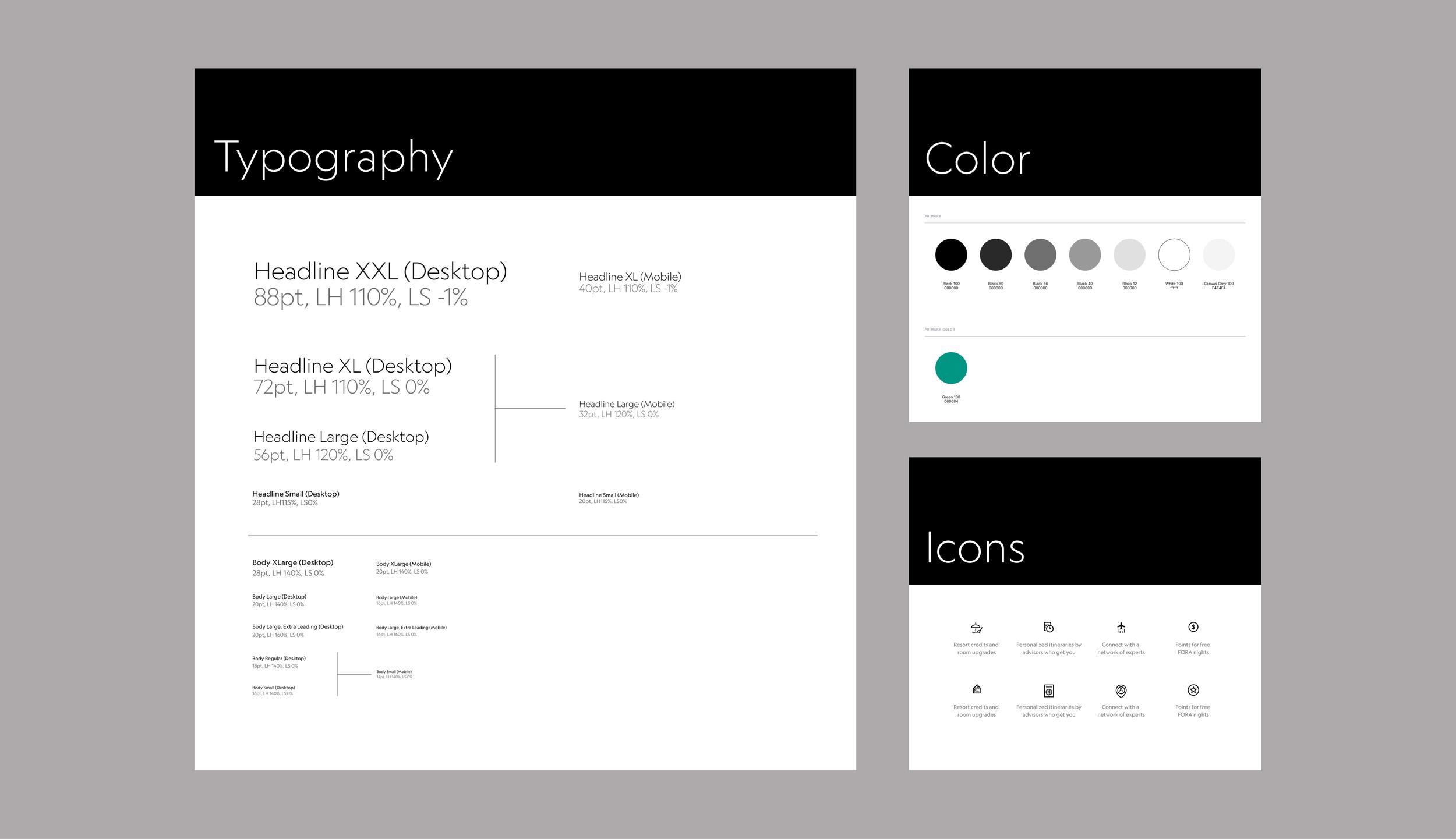 Top: Fora logo construction. Bottom: Fora platform identity system