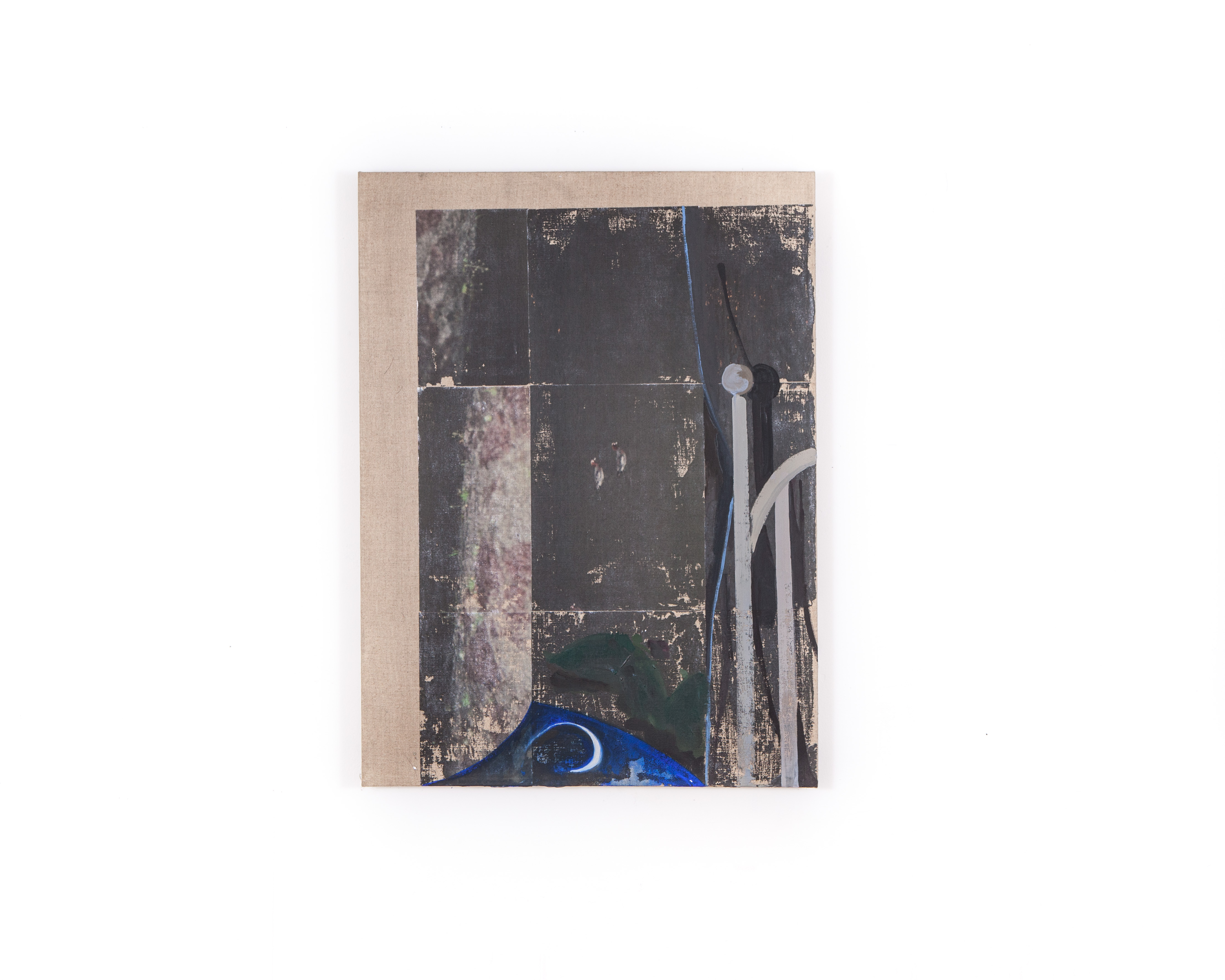 View Folded Map-like, 2017 Oil and Image Transfer on Linen, 