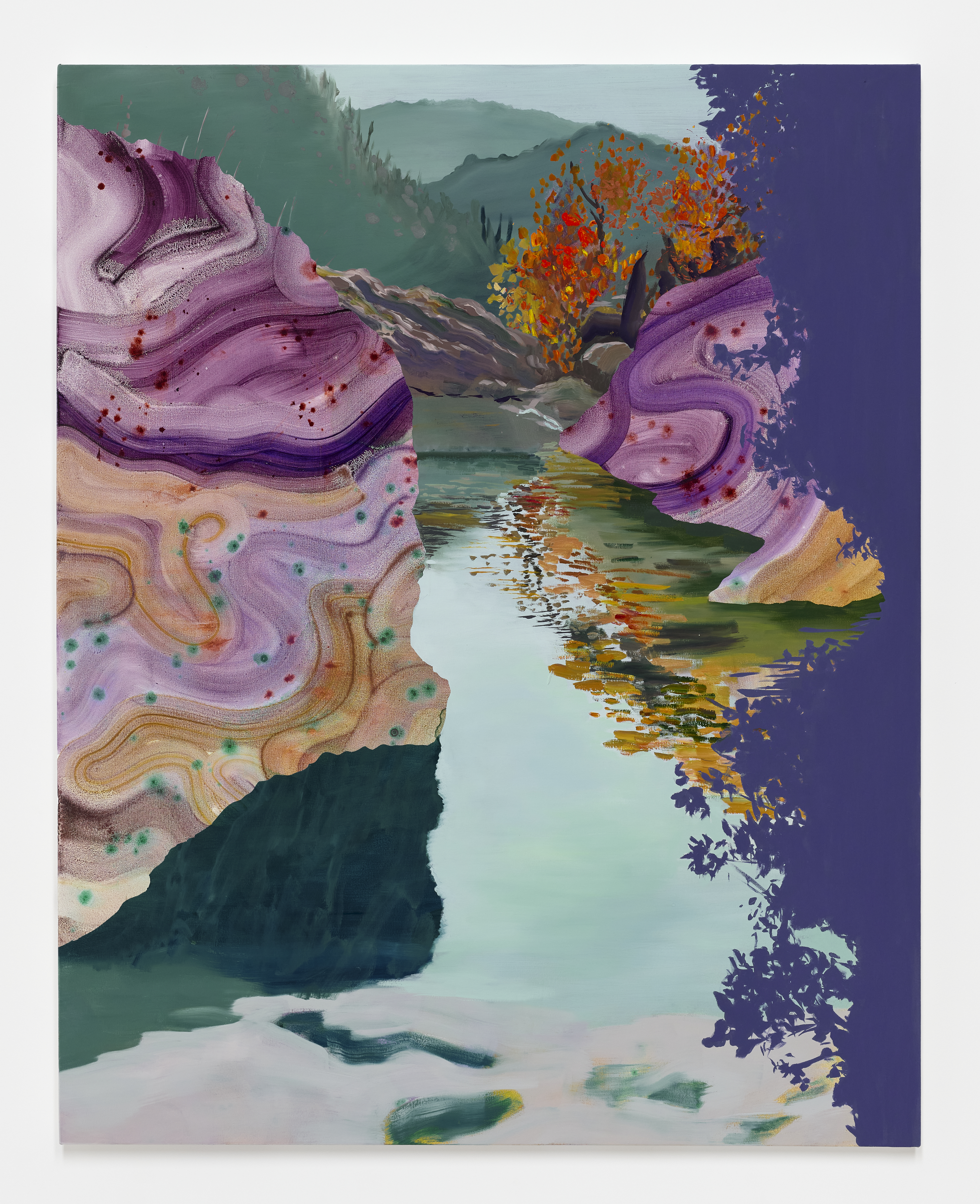 Gravity of Small Things, oil and acrylic on canvas, 48"x60" 2024