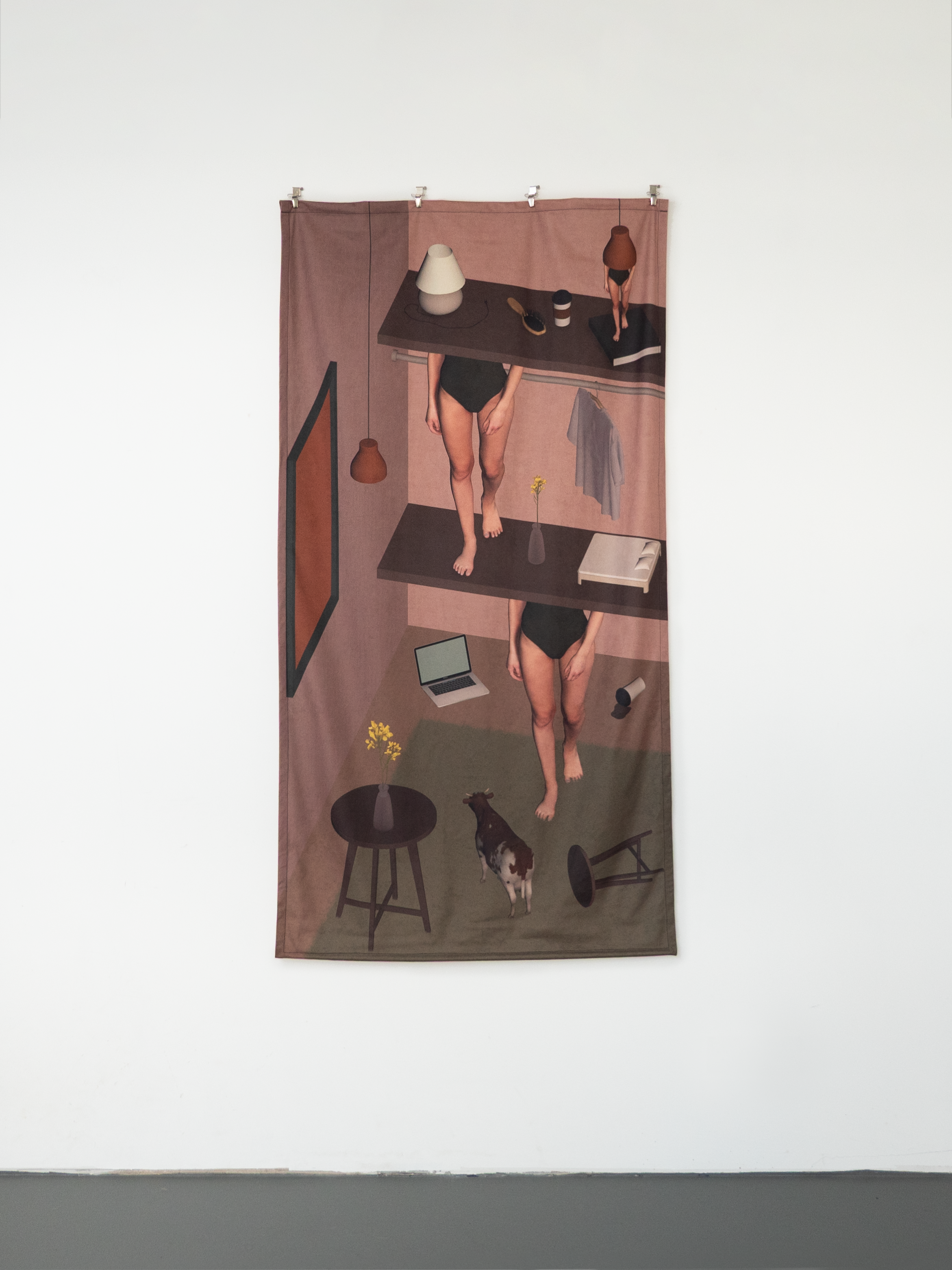 PREPARATION | 2023 | DIGITAL PRINT ON 250 GSM SUEDE-VISIE TEXTILE | 96 × 180 CM