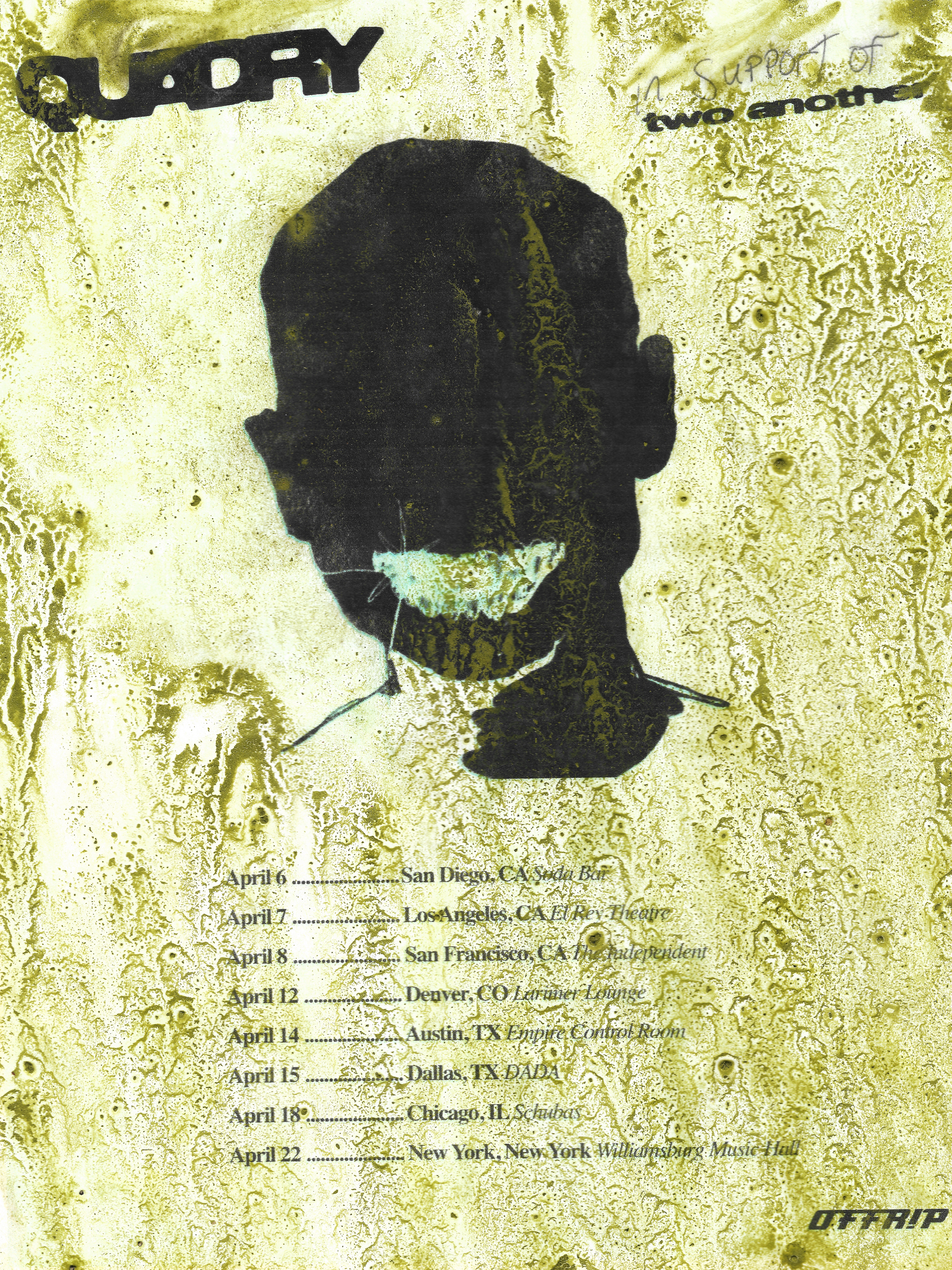 Quadry, Tour Flyer, Matcha Coated Print, 2023