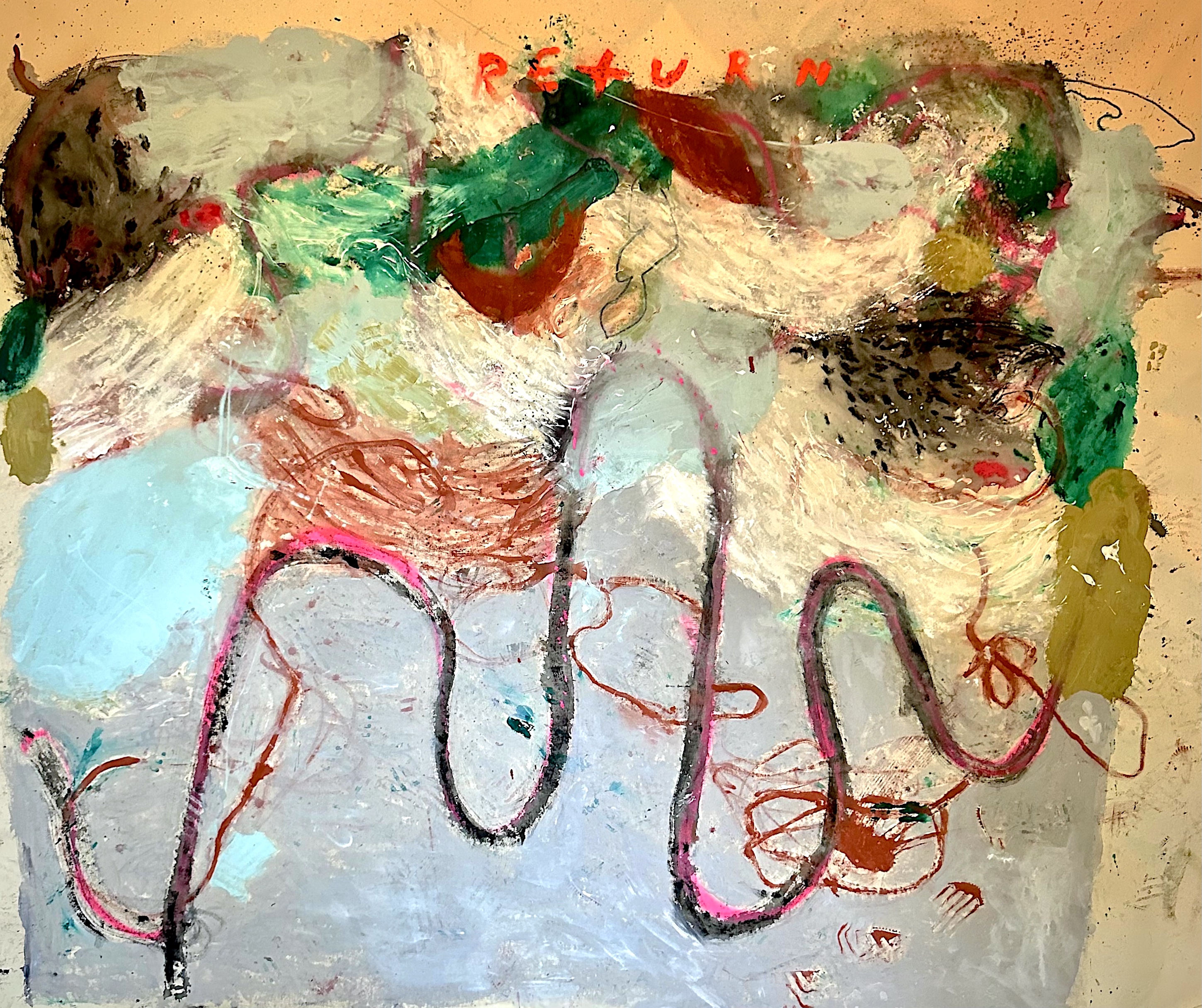 return the sheep graziers Mixed Media on Canvas 170cm x 200cm 
