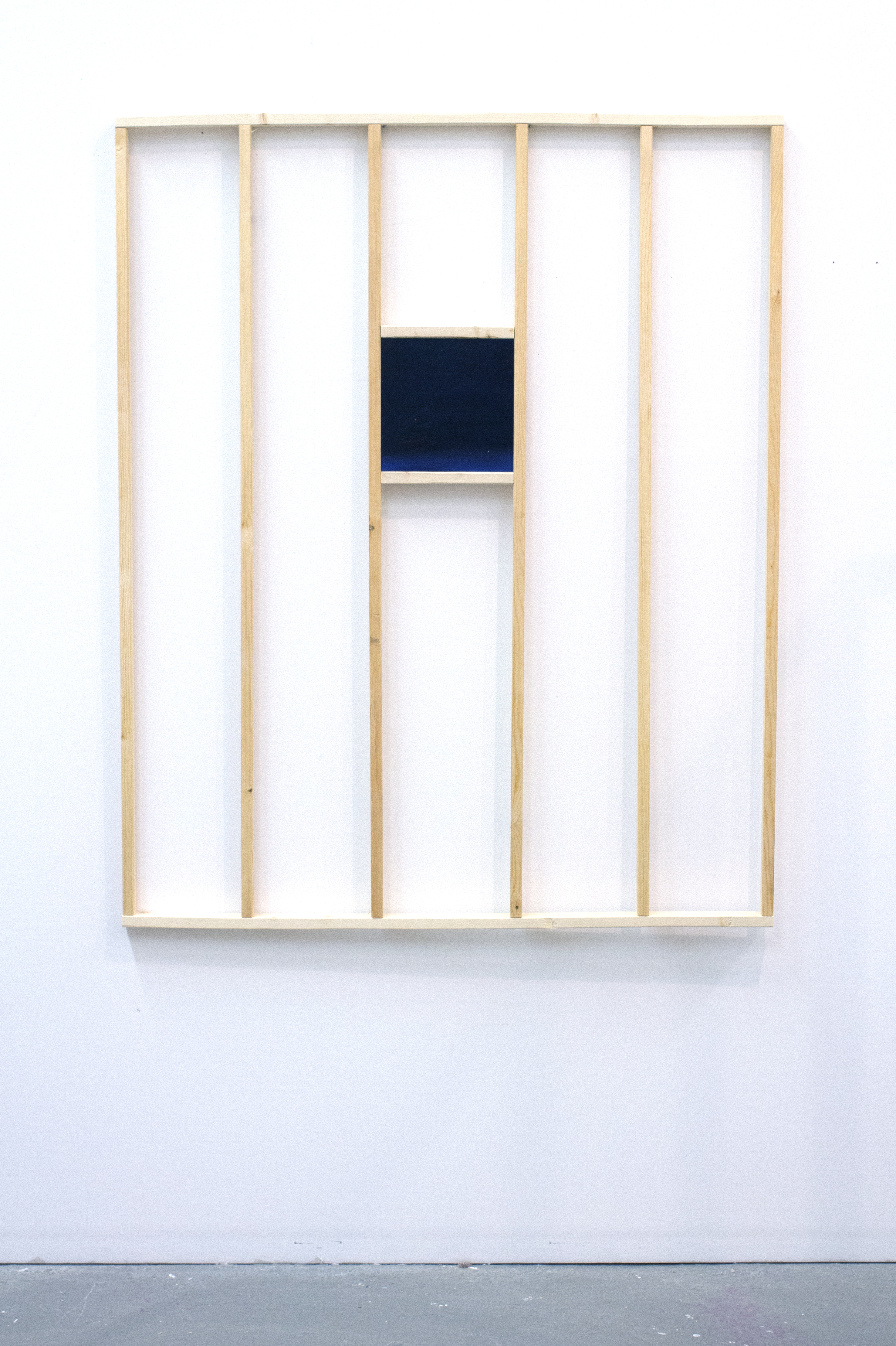 84 to 691, 2019, 48"x40"x2". Wood, screws, oil on panel