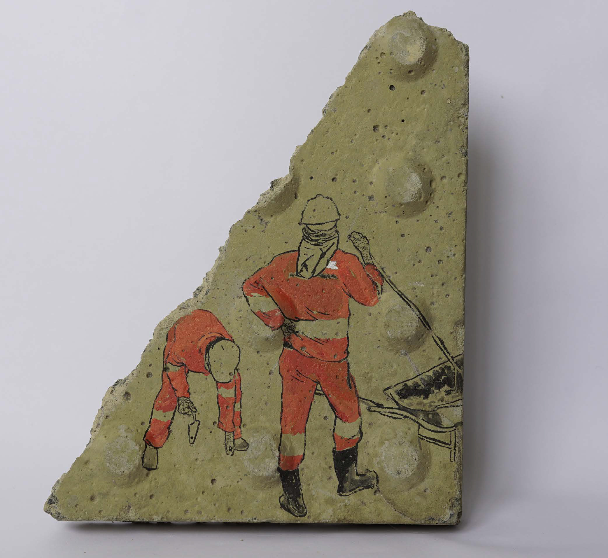 SEM TÍTULO, NANQUIM, GRAFITE E ACRÍLICA SOBRE PISO TÁTIL, 15,5X19X2CM, 2019