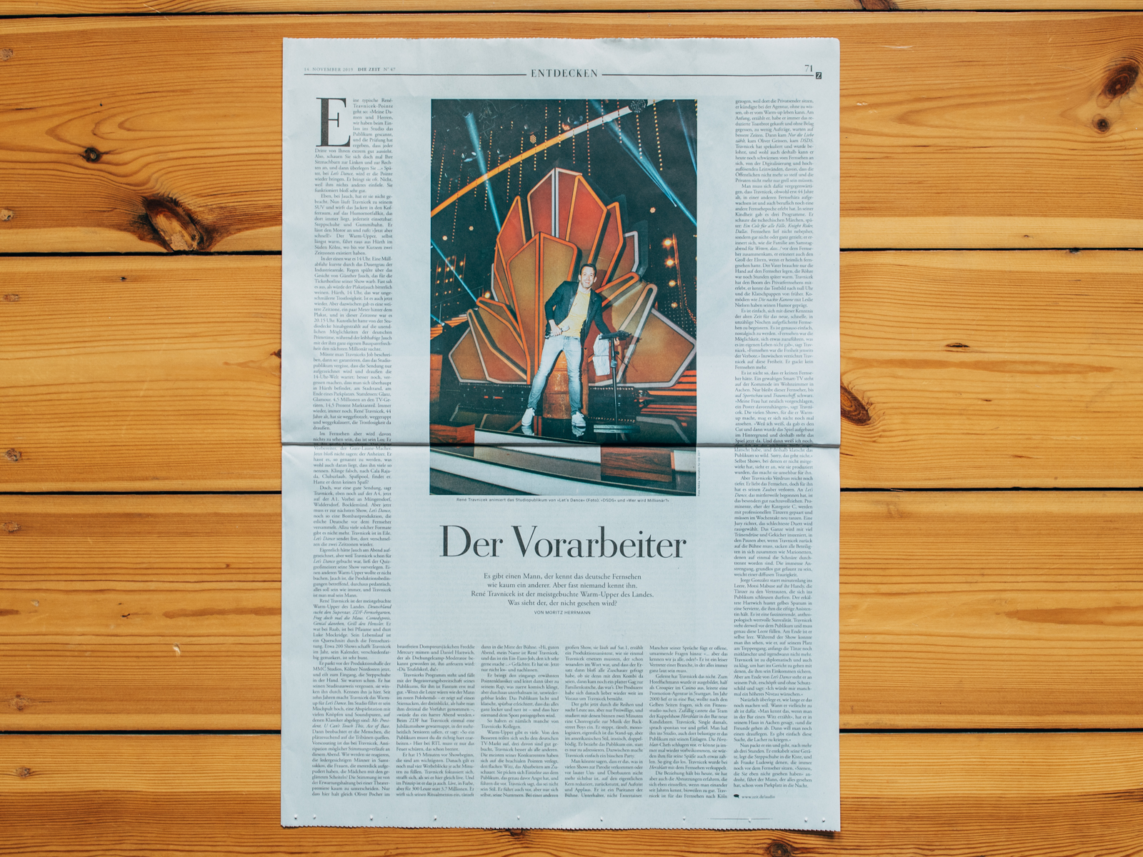 DIE ZEIT / Deutschlands bekanntester Warm Upper / November 2019