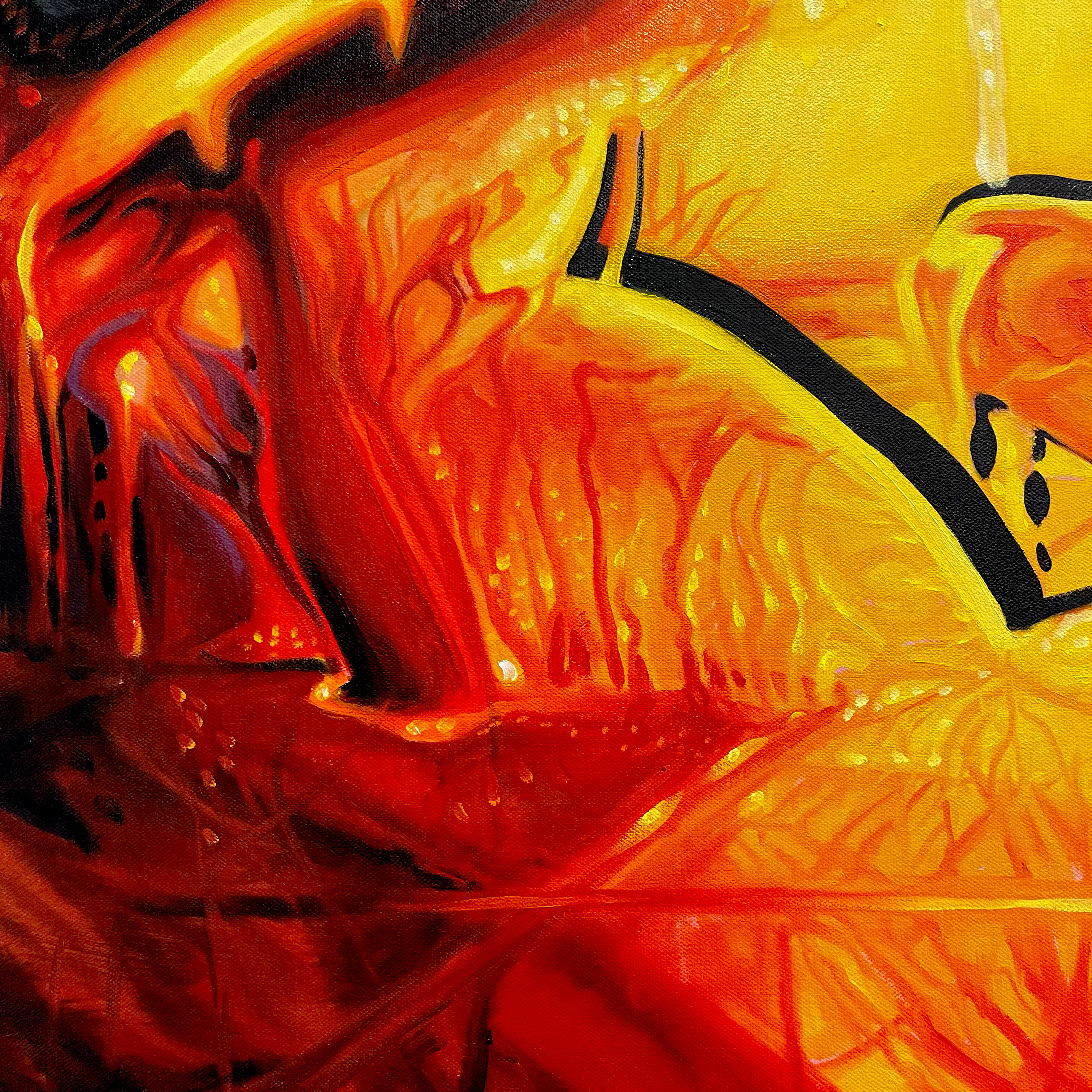 (Detail) It Was Never Just The Tip (2021). Oil on Canvas. 32 x 42 x 2 in